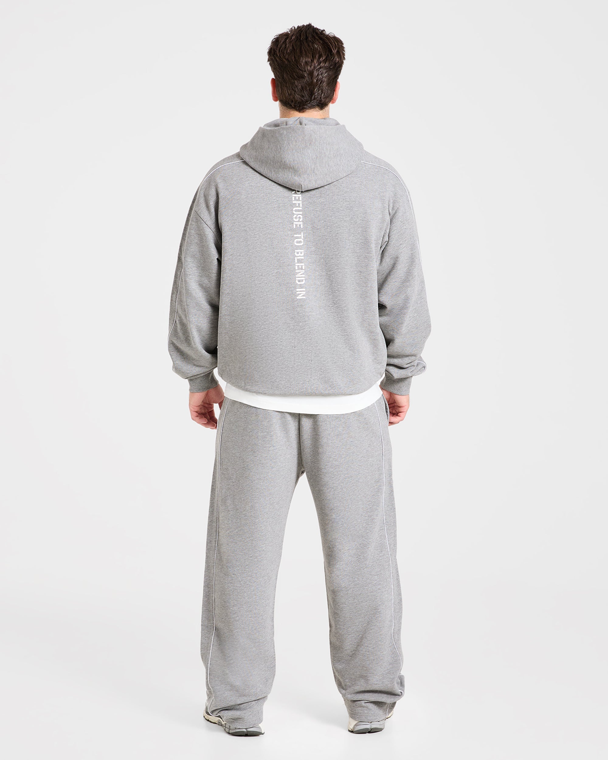 Cam Kissel x Oversized Full Zip Hoodie - Mid Marl Grey