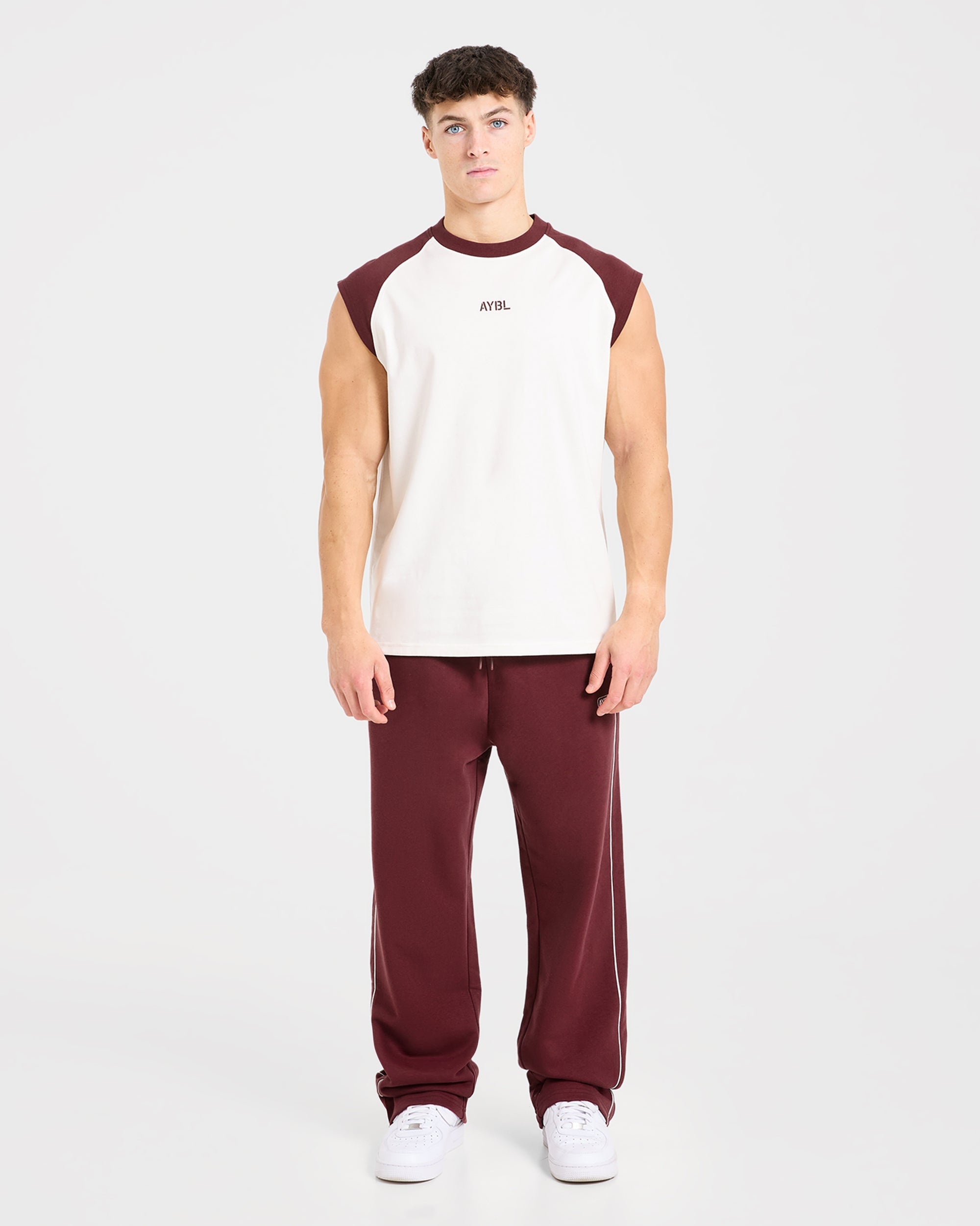 Cam Kissel x Oversized Straight Leg Joggers - Burgundy