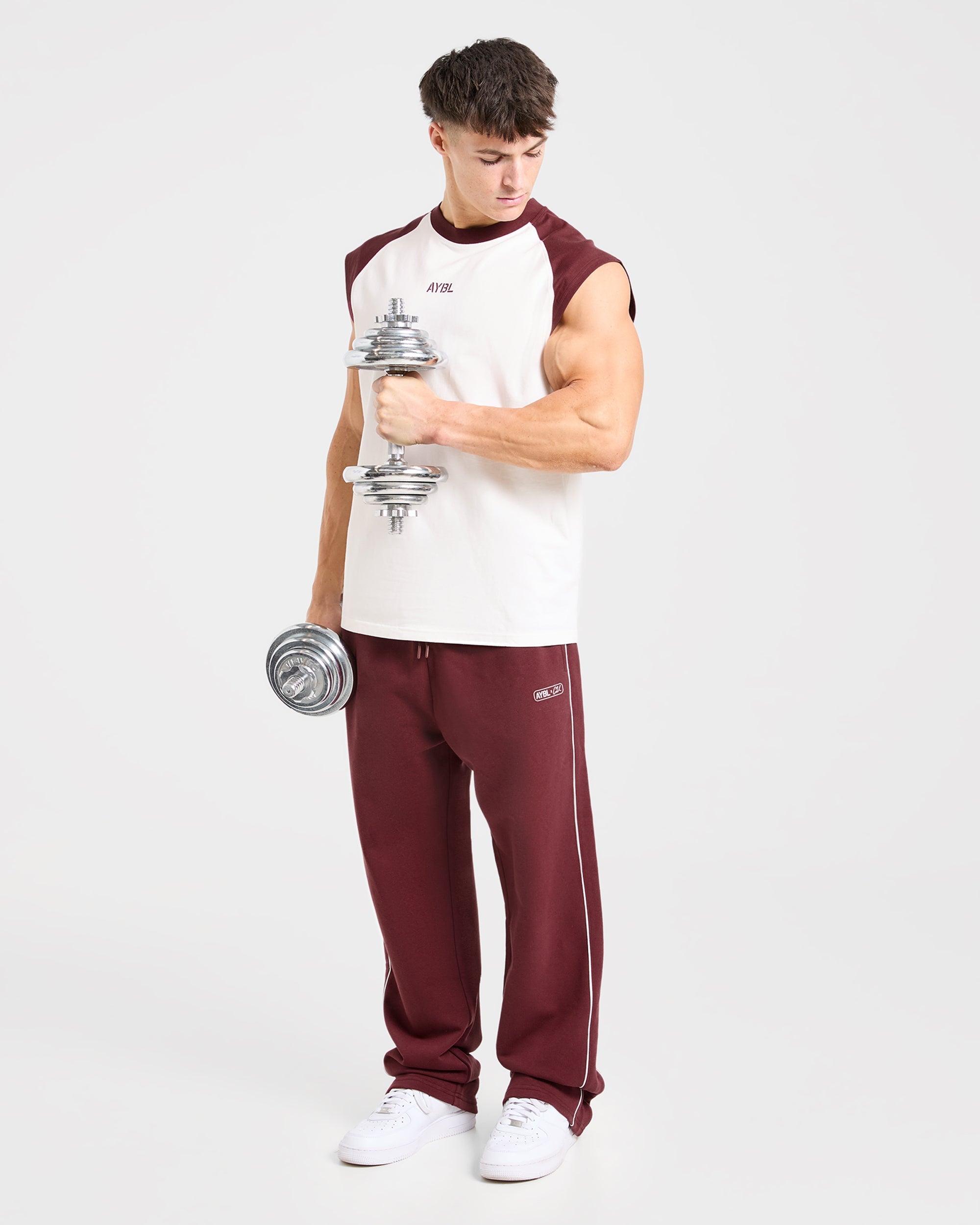 Cam Kissel x Oversized Straight Leg Joggers - Burgundy