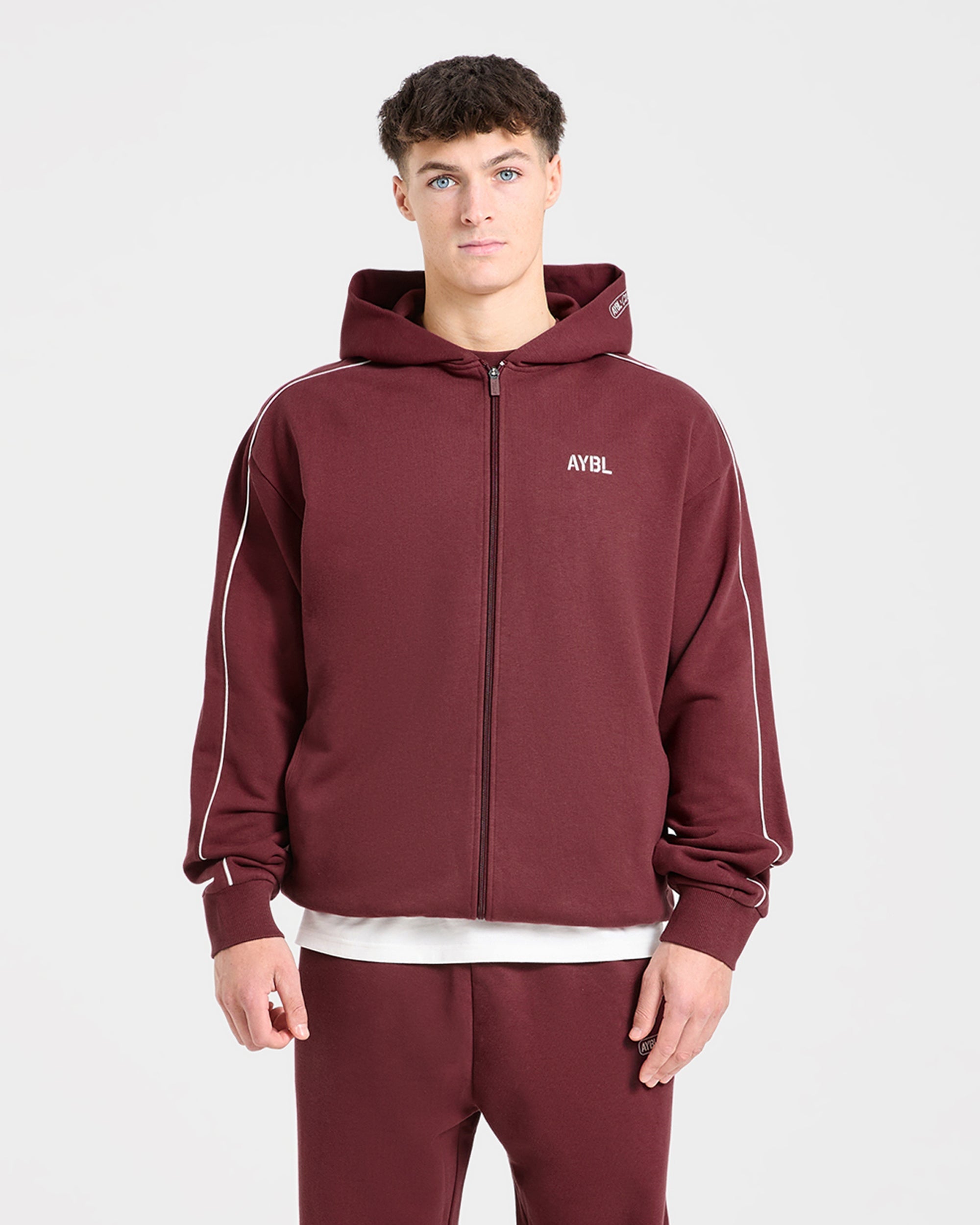 Cam Kissel x Oversized Full Zip Hoodie - Burgundy