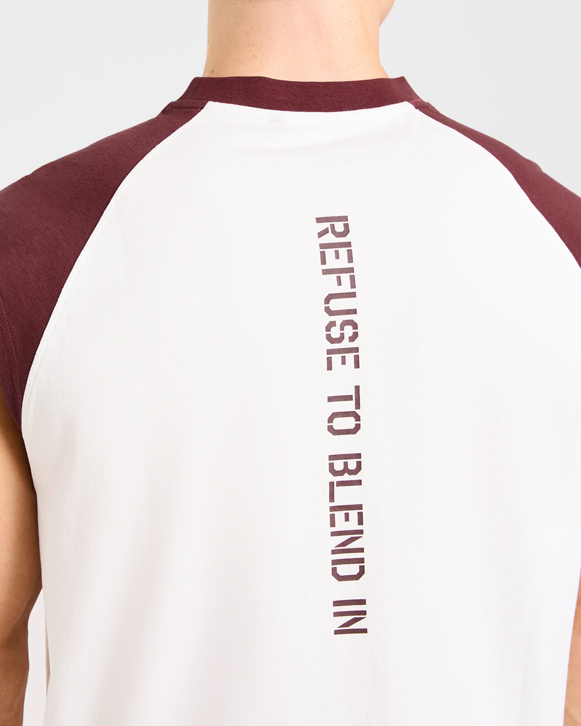 Cam Kissel x Contrast Oversized Tank - Off White/Burgundy