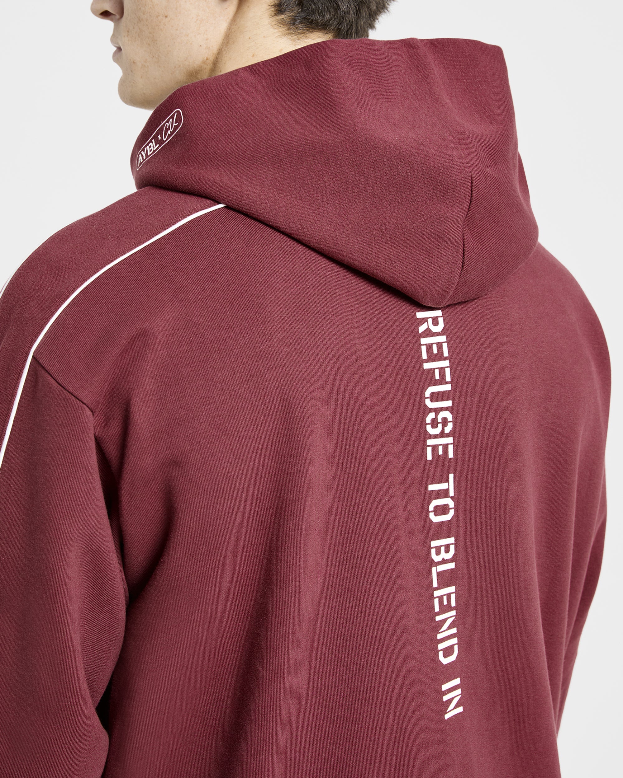 Cam Kissel x Oversized Full Zip Hoodie - Burgundy