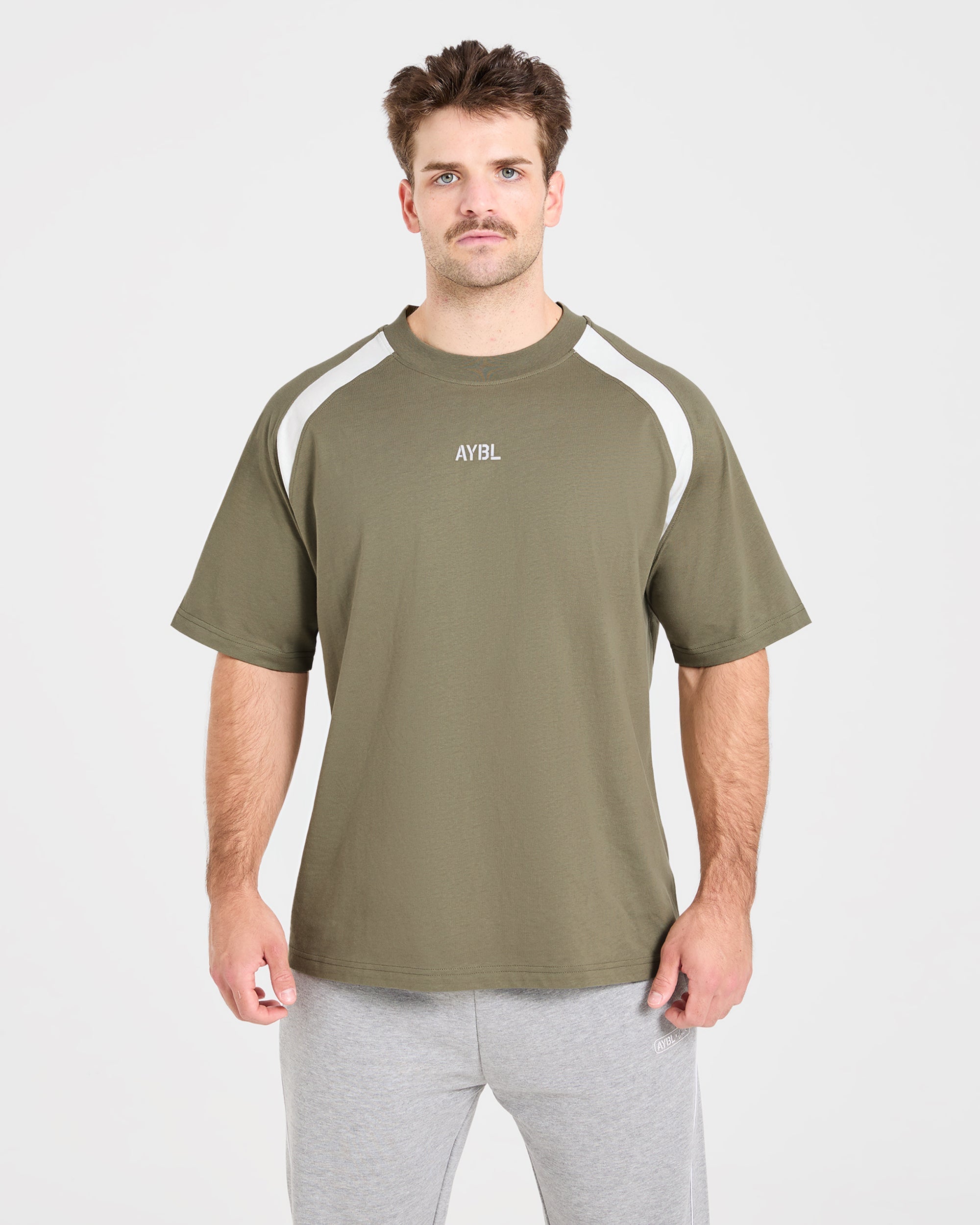 Cam Kissel x Contrast Oversized T Shirt - Muted Khaki