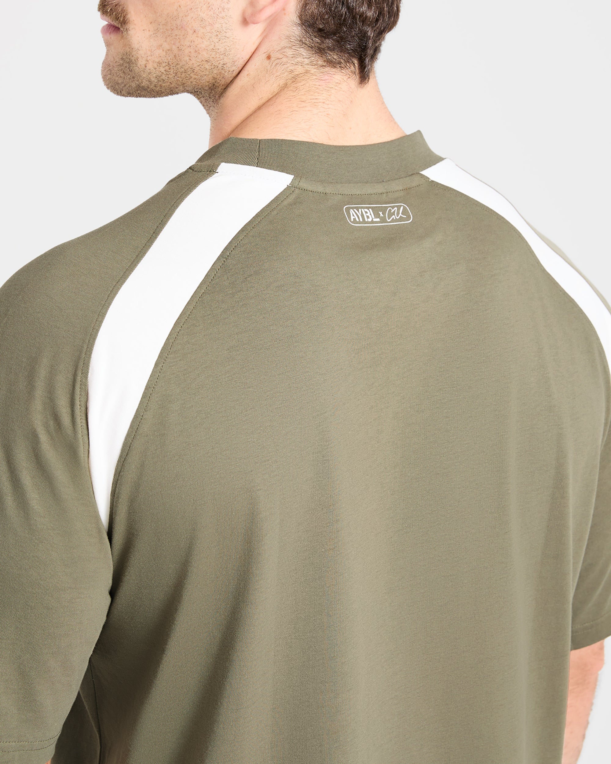 Cam Kissel x Contrast Oversized T Shirt - Muted Khaki
