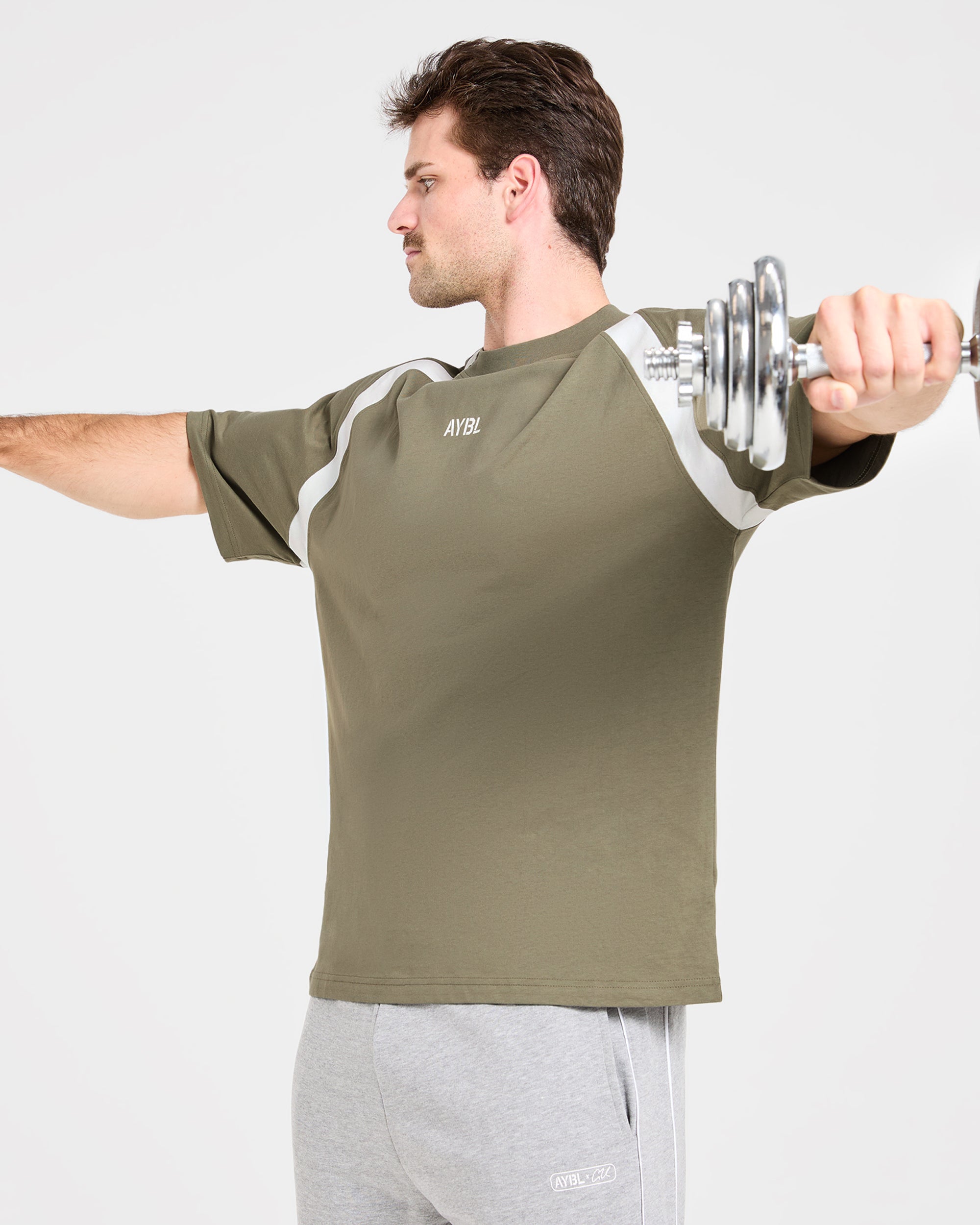 Cam Kissel x Contrast Oversized T Shirt - Muted Khaki