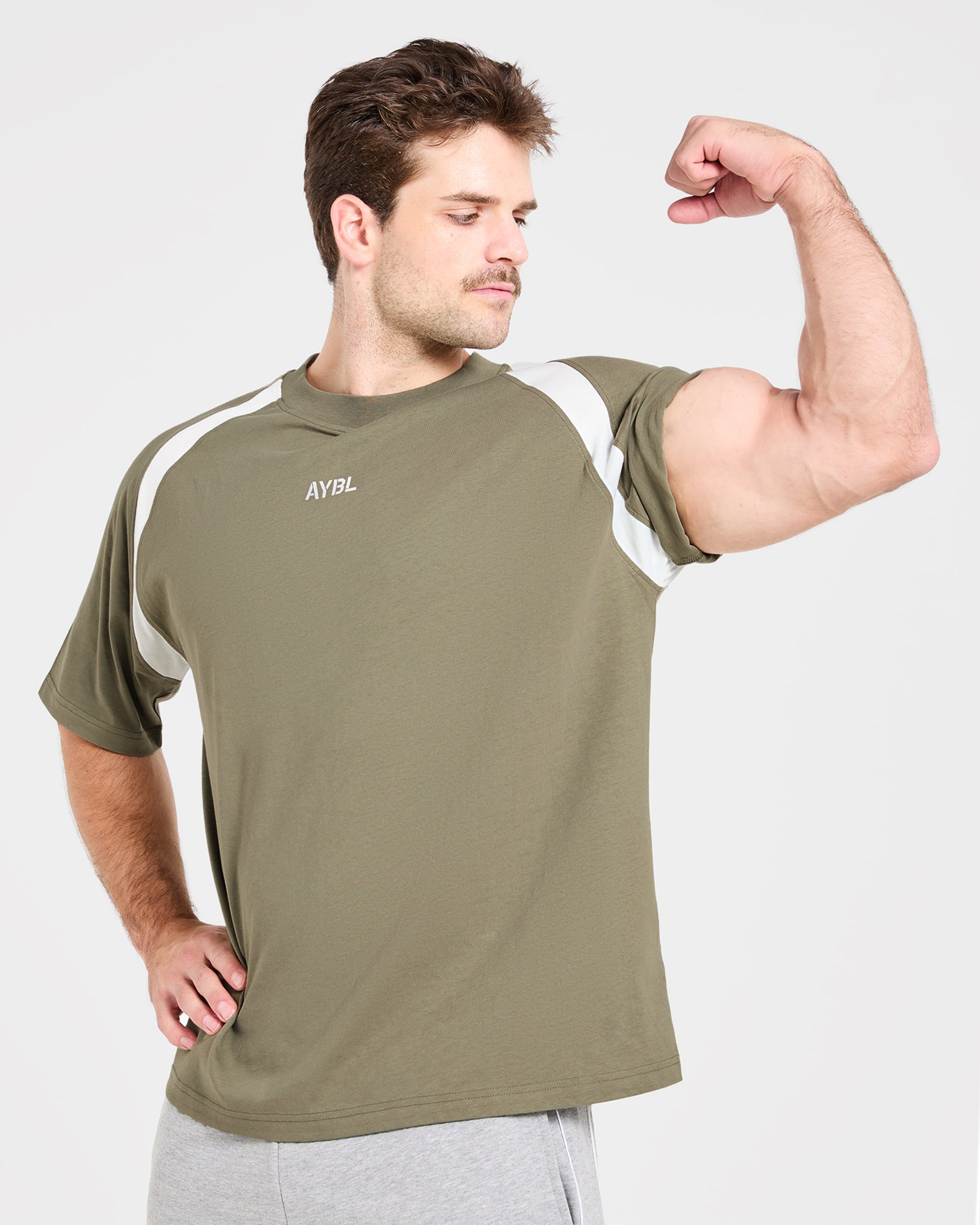 Cam Kissel x Contrast Oversized T Shirt - Muted Khaki