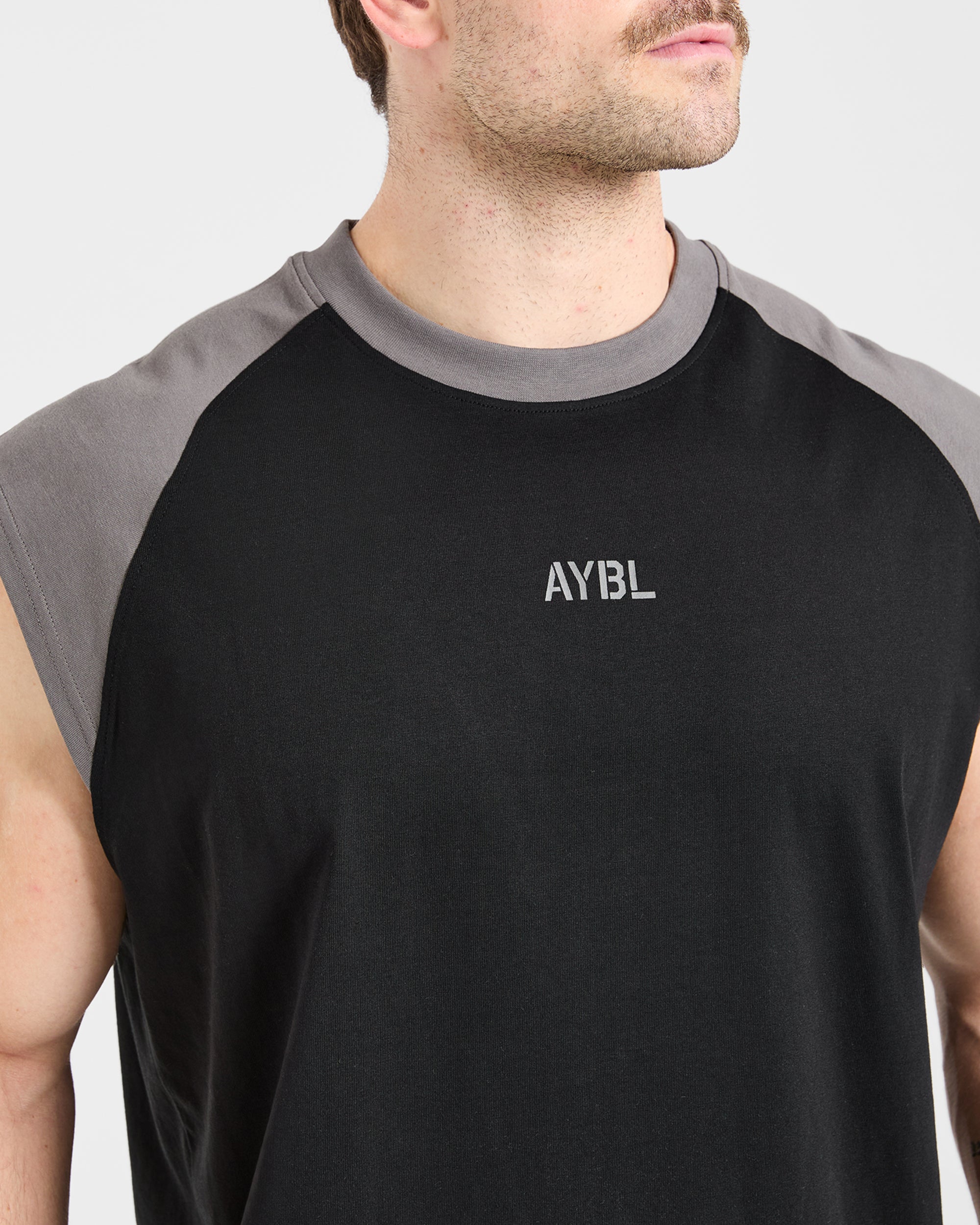 Cam Kissel x Contrast Oversized Tank - Black/Charcoal