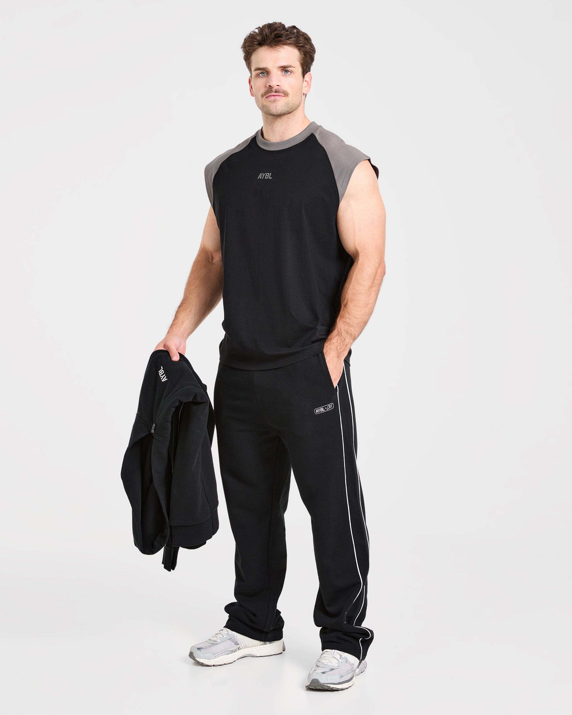 Cam Kissel x Contrast Oversized Tank - Black/Charcoal