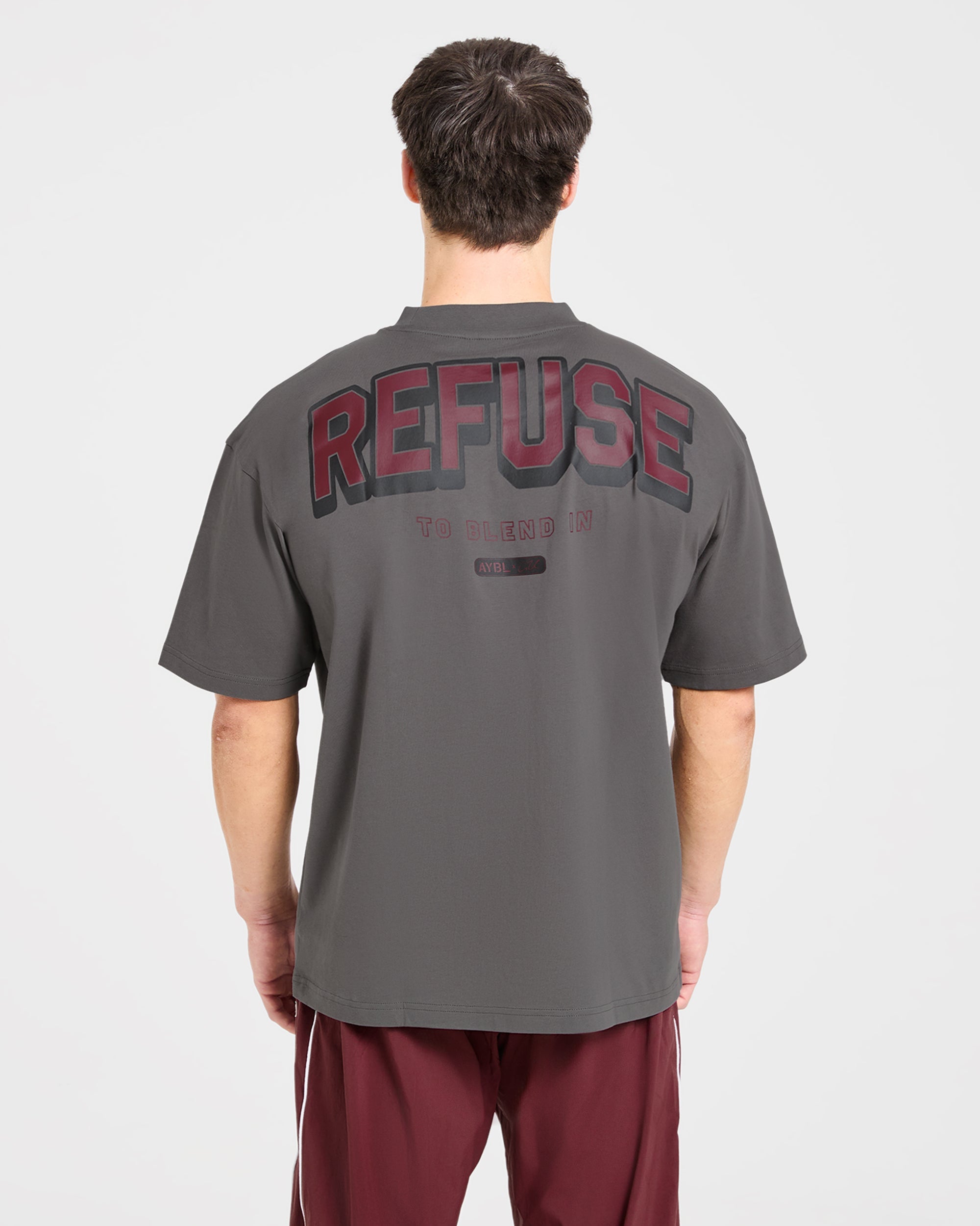 Cam Kissel x Refuse to Blend in Oversized T Shirt - Charcoal