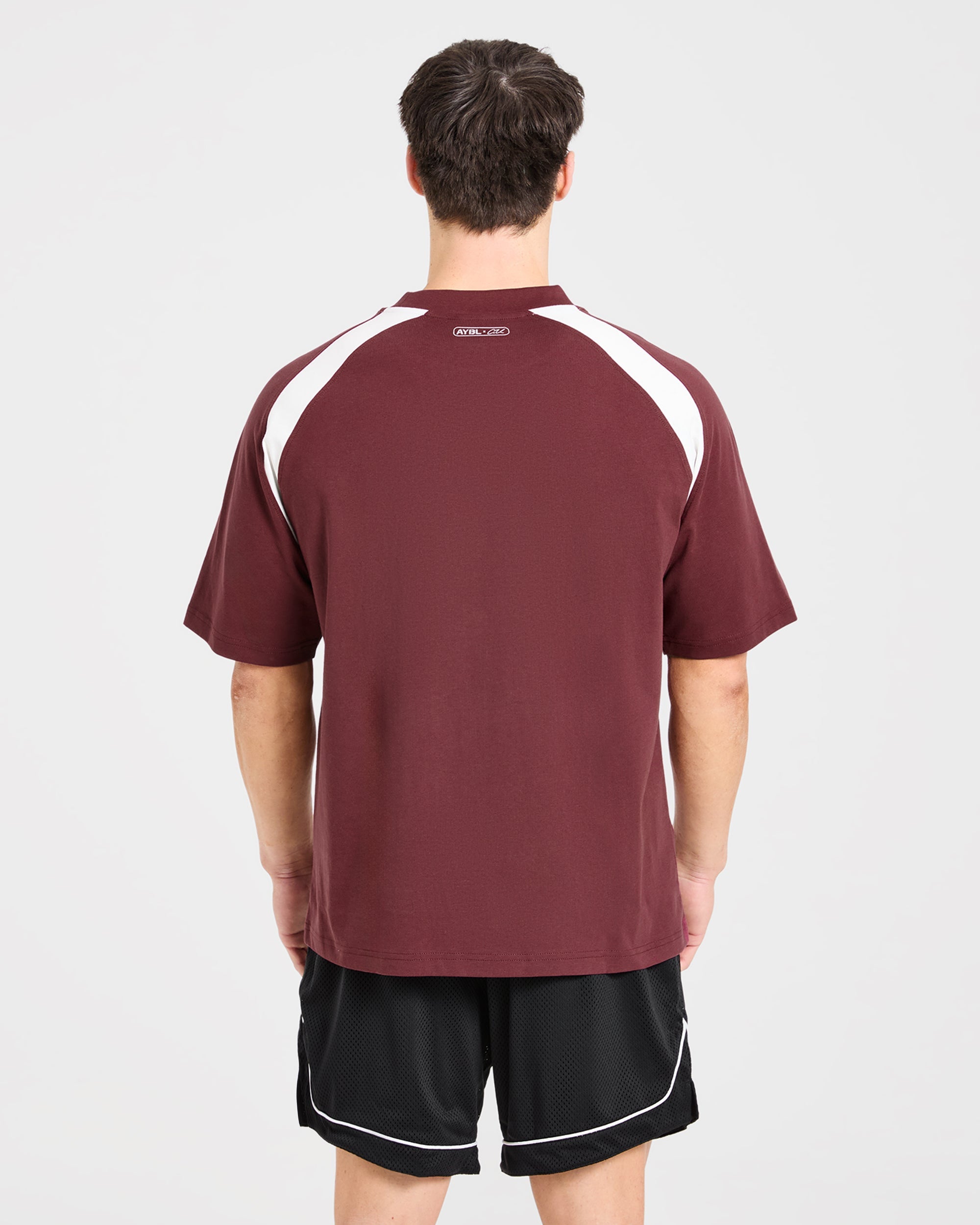 Cam Kissel x Contrast Oversized T Shirt - Burgundy