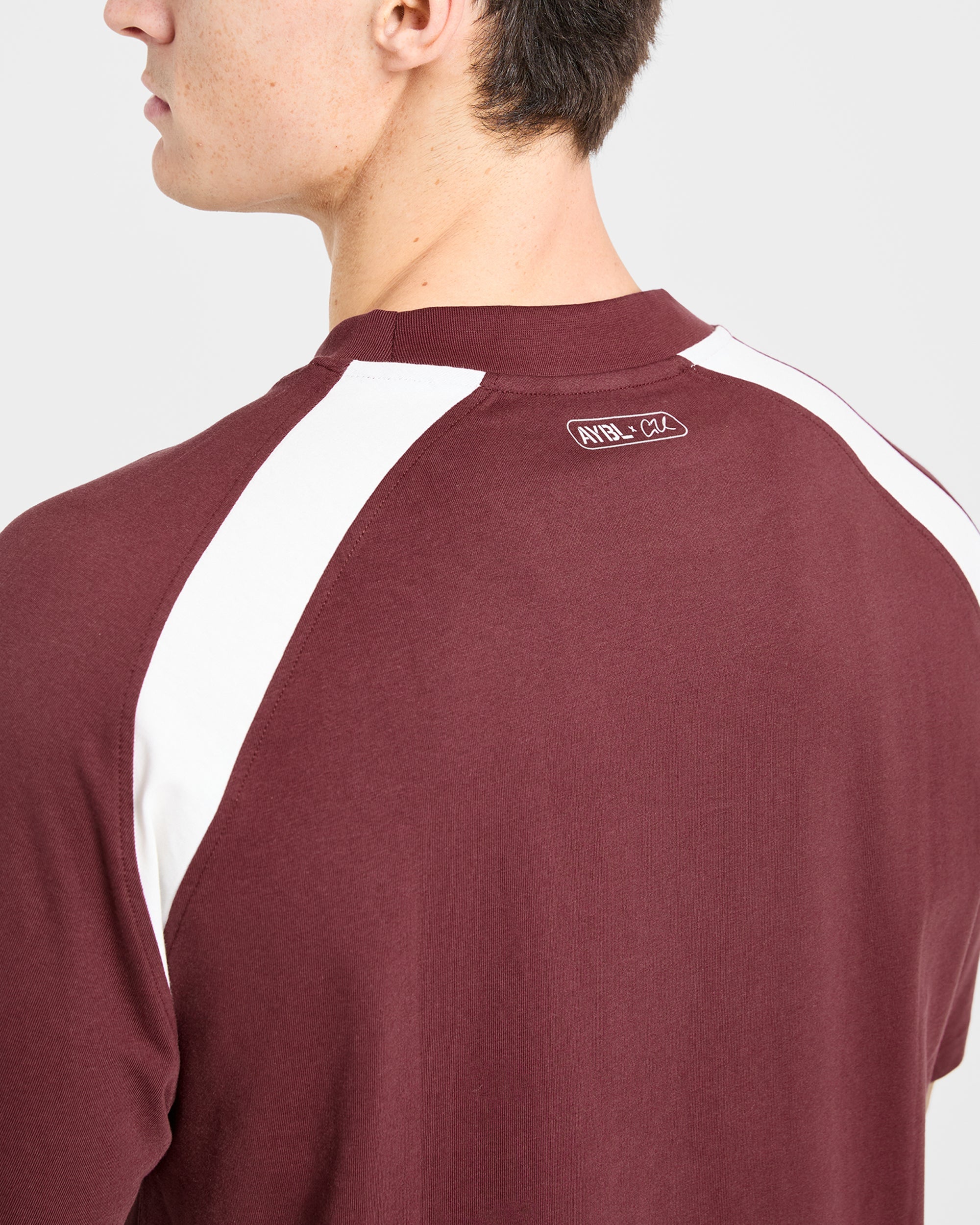 Cam Kissel x Contrast Oversized T Shirt - Burgundy