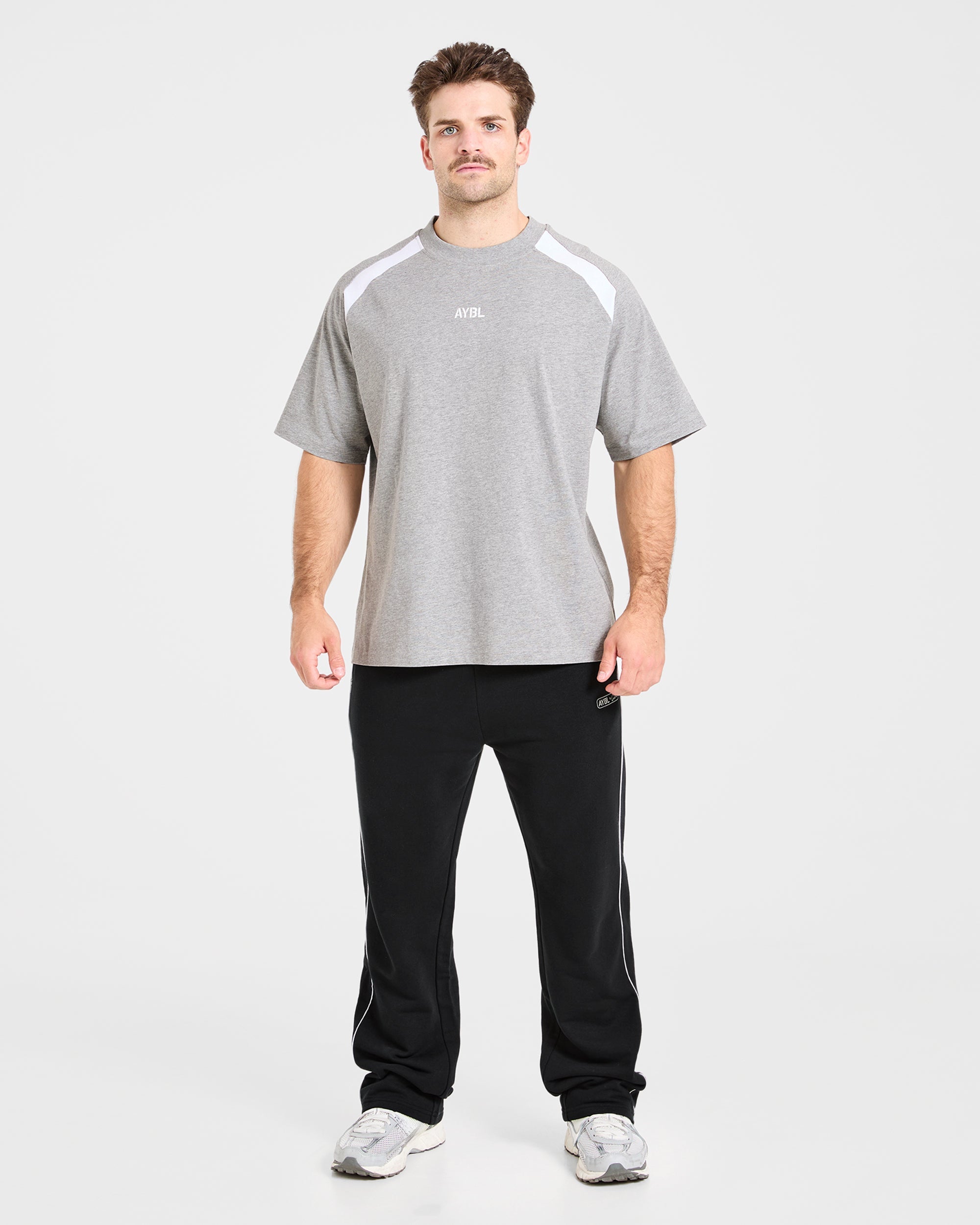 Cam Kissel x Contrast Oversized T Shirt - Mid Marl Grey