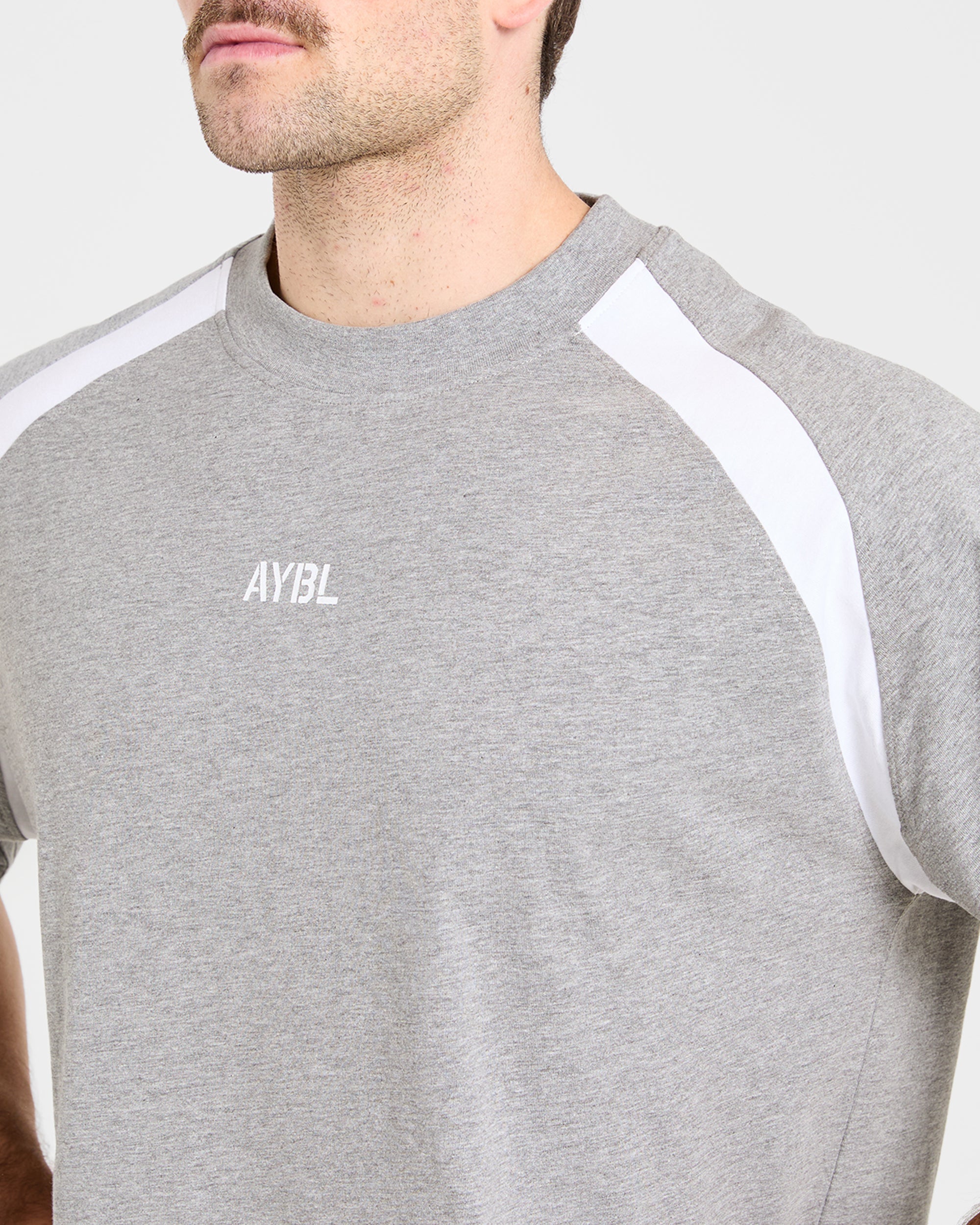 Cam Kissel x Contrast Oversized T Shirt - Mid Marl Grey