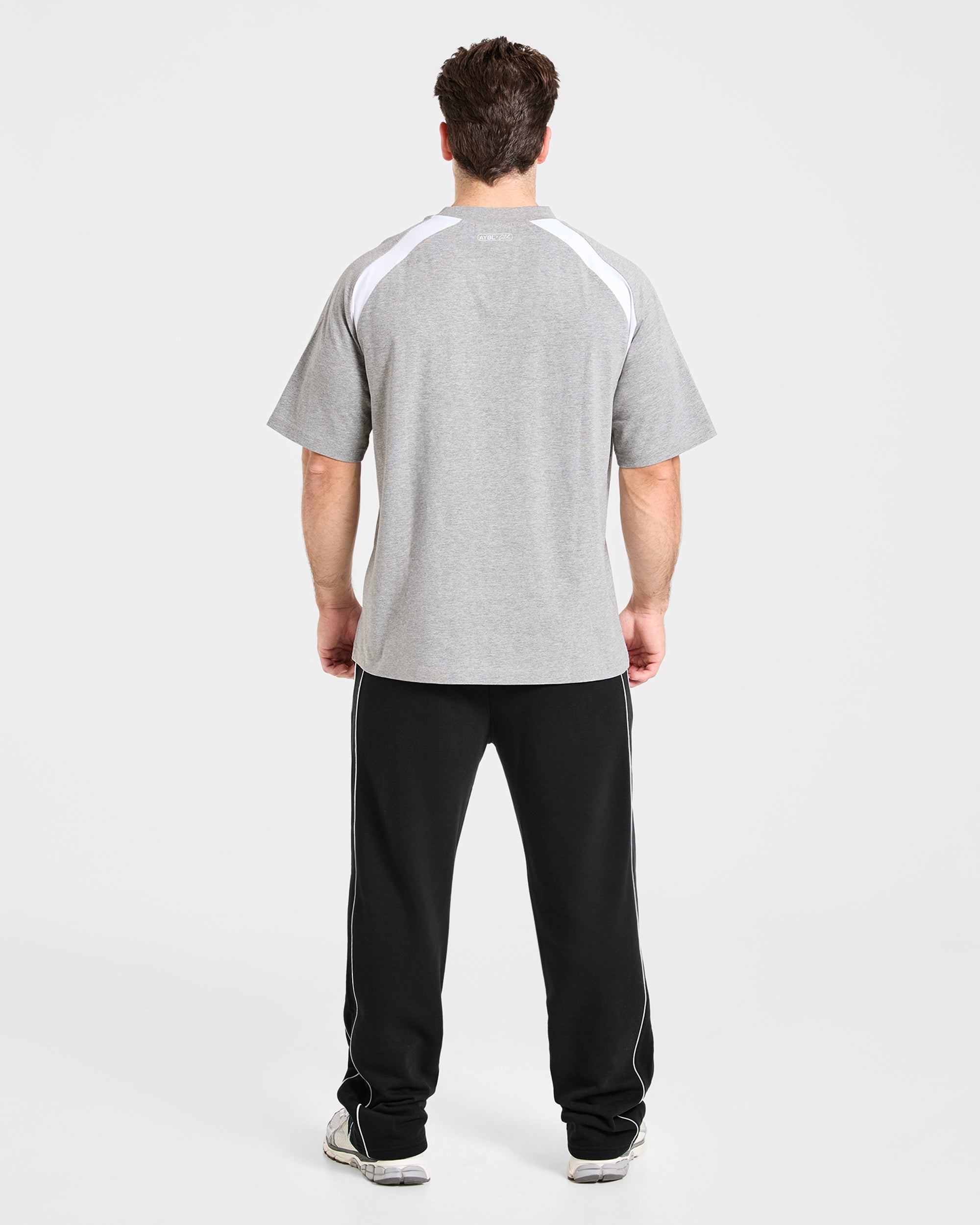 Cam Kissel x Contrast Oversized T Shirt - Mid Marl Grey