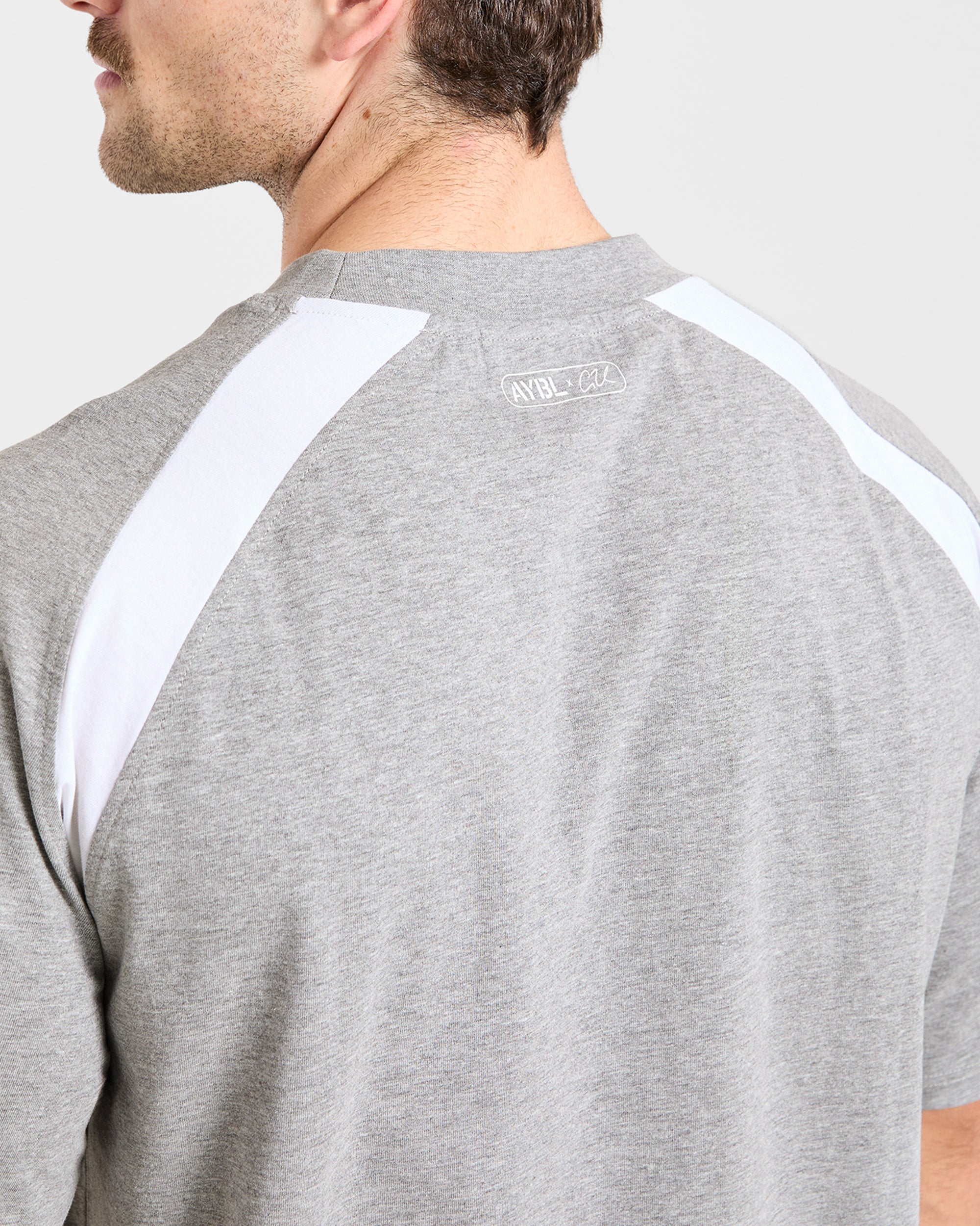 Cam Kissel x Contrast Oversized T Shirt - Mid Marl Grey