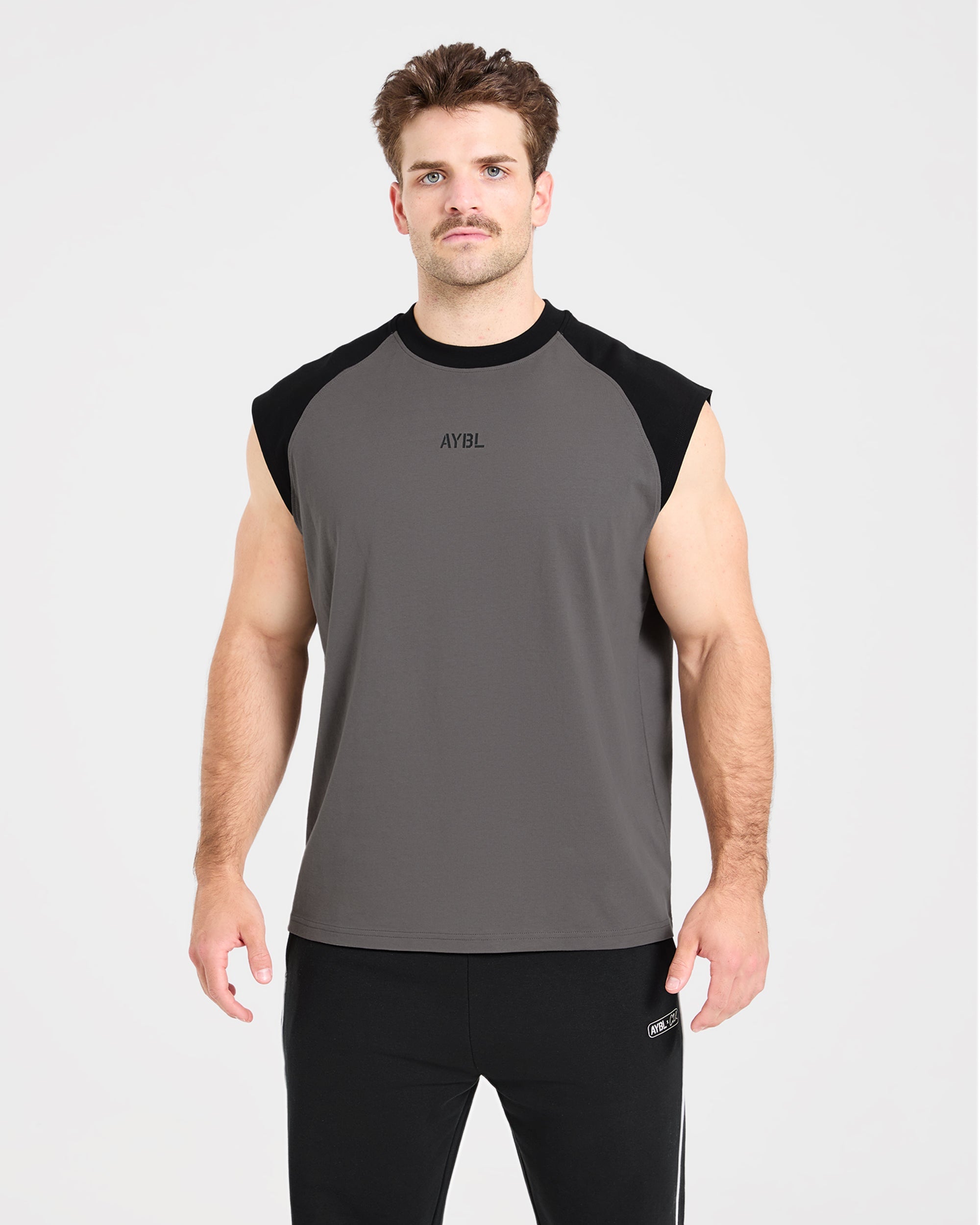 Cam Kissel x Contrast Oversized Tank - Charcoal/Black