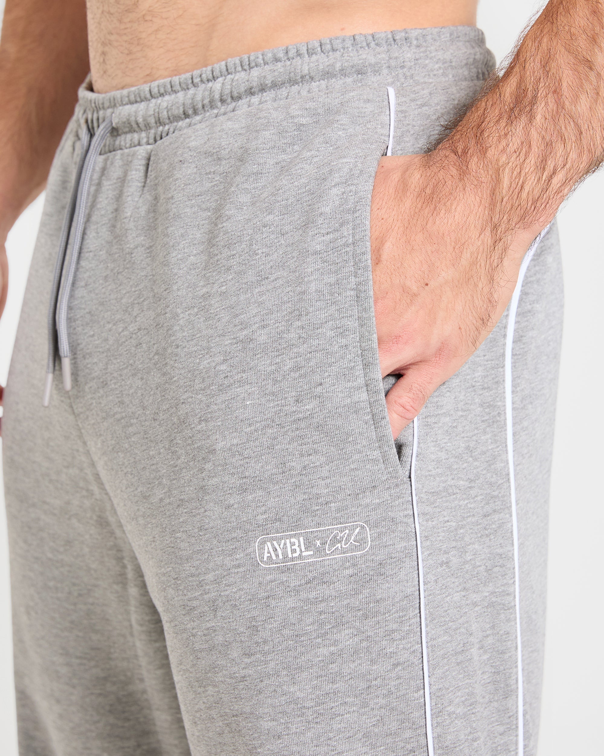 Cam Kissel x Oversized Straight Leg Joggers - Mid Marl Grey