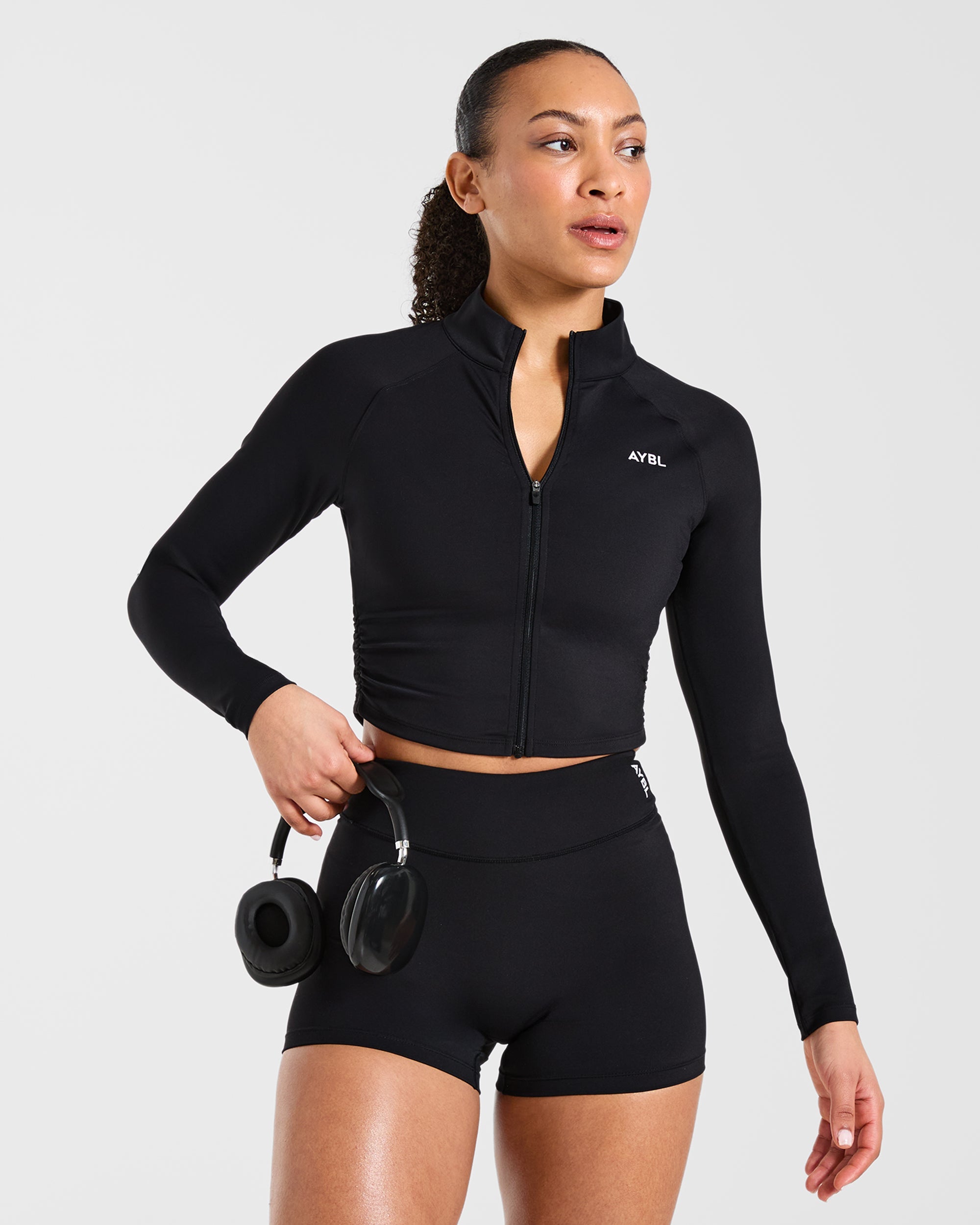 Physique Zip Up Jacket - Black