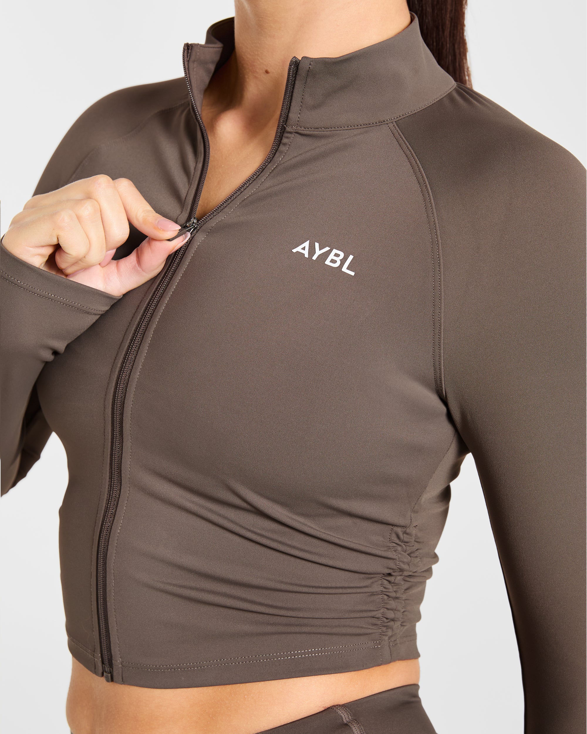 Physique Zip Up Jacket - Brown