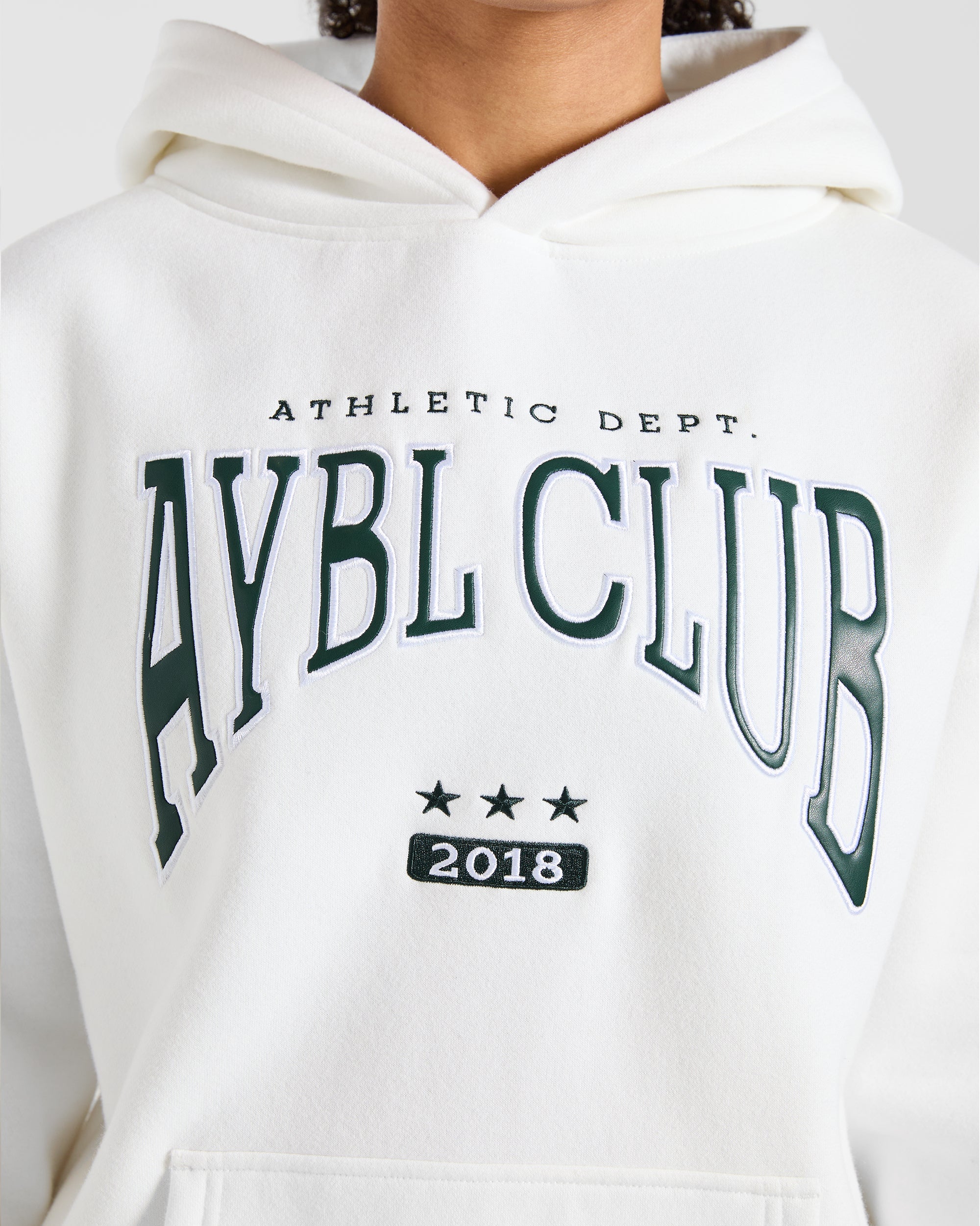 AYBL Club Oversized Hoodie - Off White/Forest Green