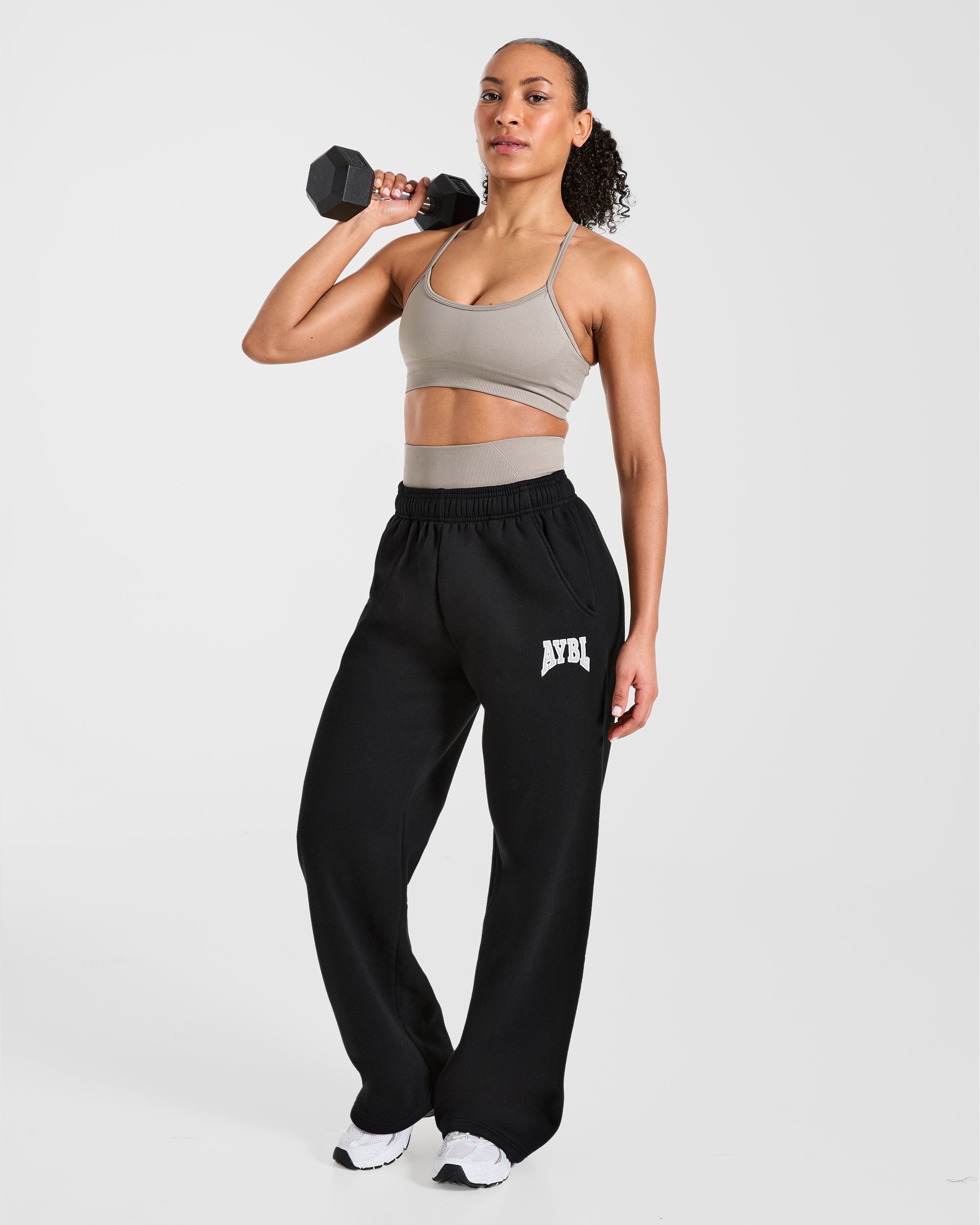 AYBL Club Oversized Straight Leg Joggers - Black