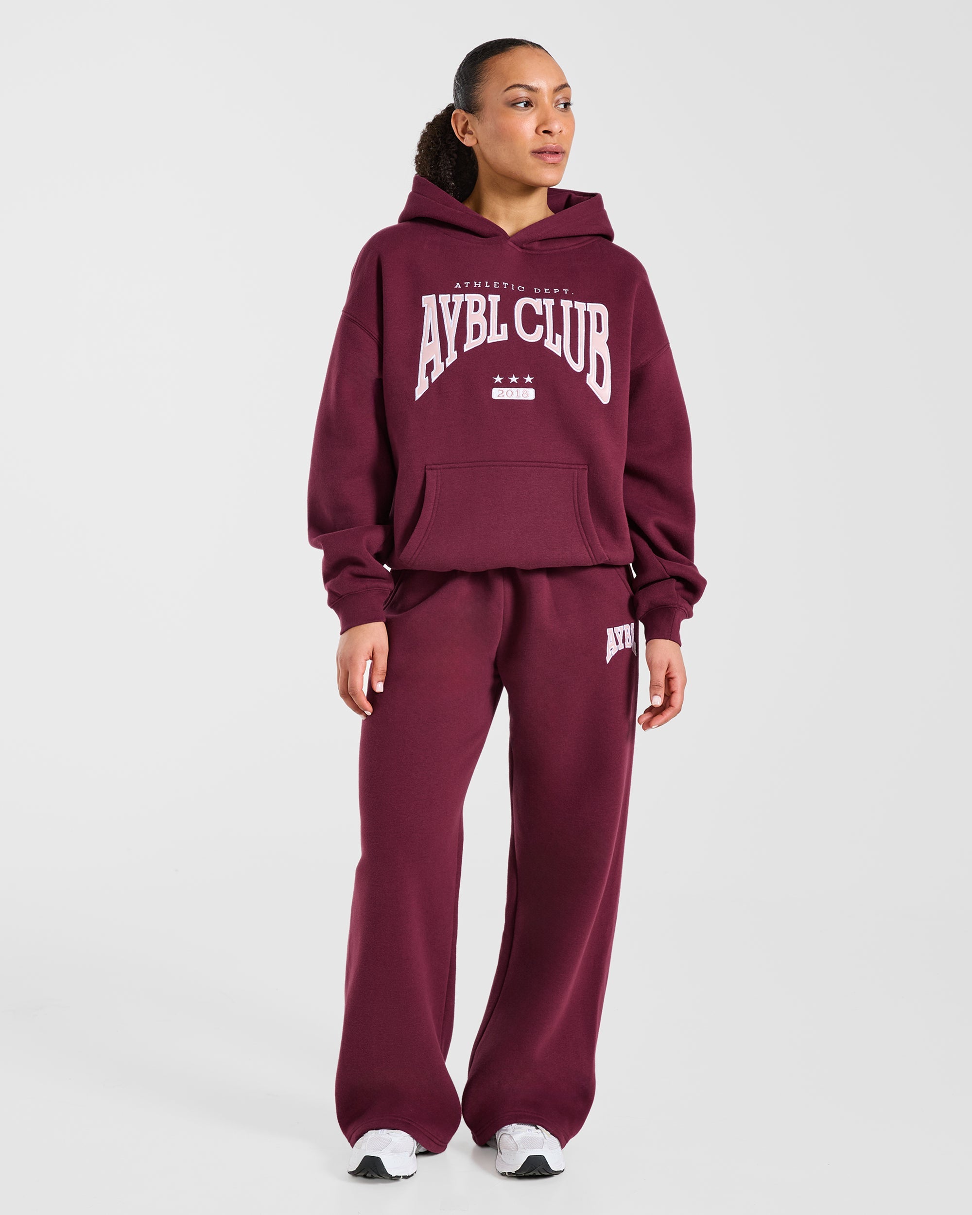 AYBL Club Oversized Hoodie - Burgundy/Pink