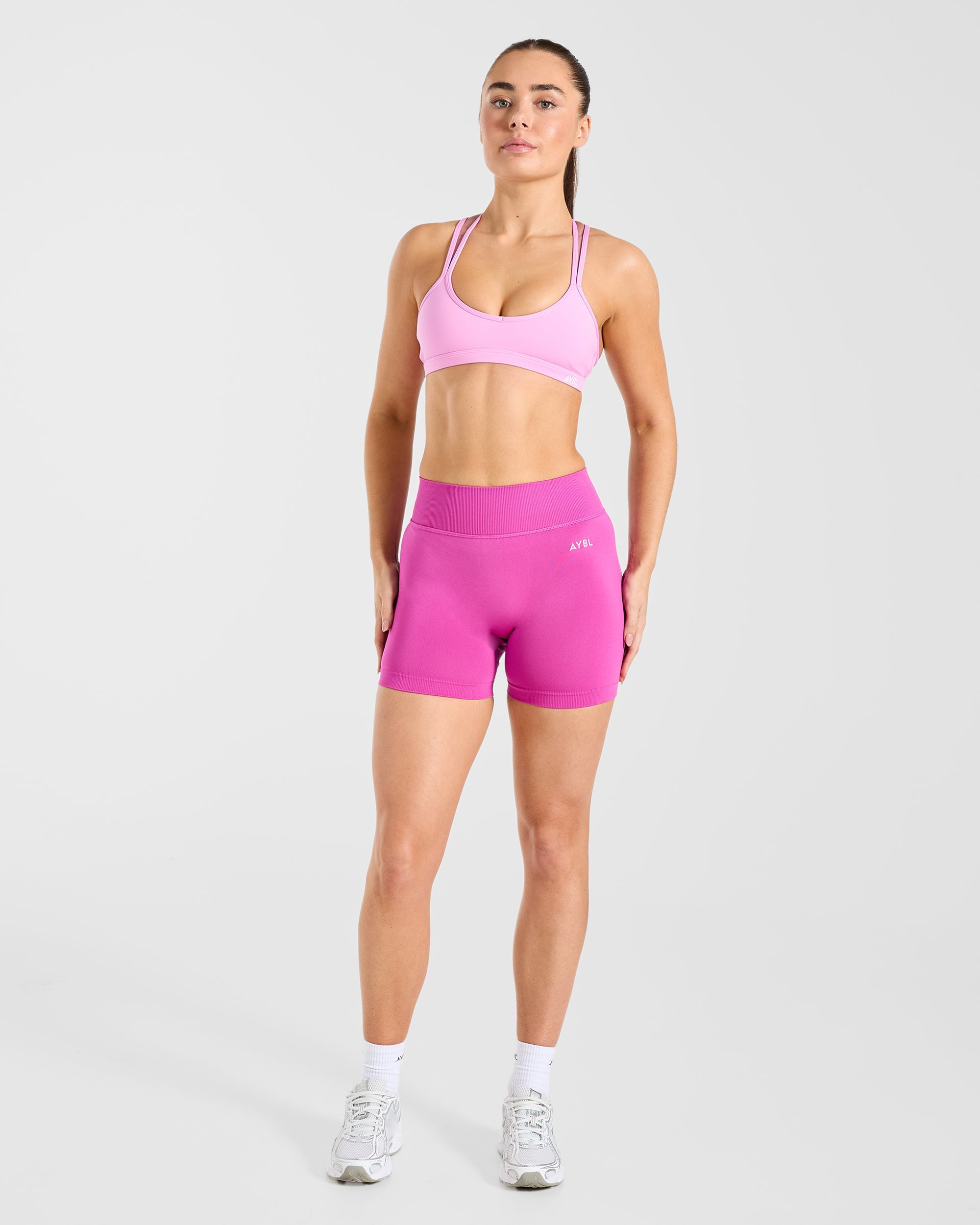 Essential Strappy Sports Bra - Sugar Pink