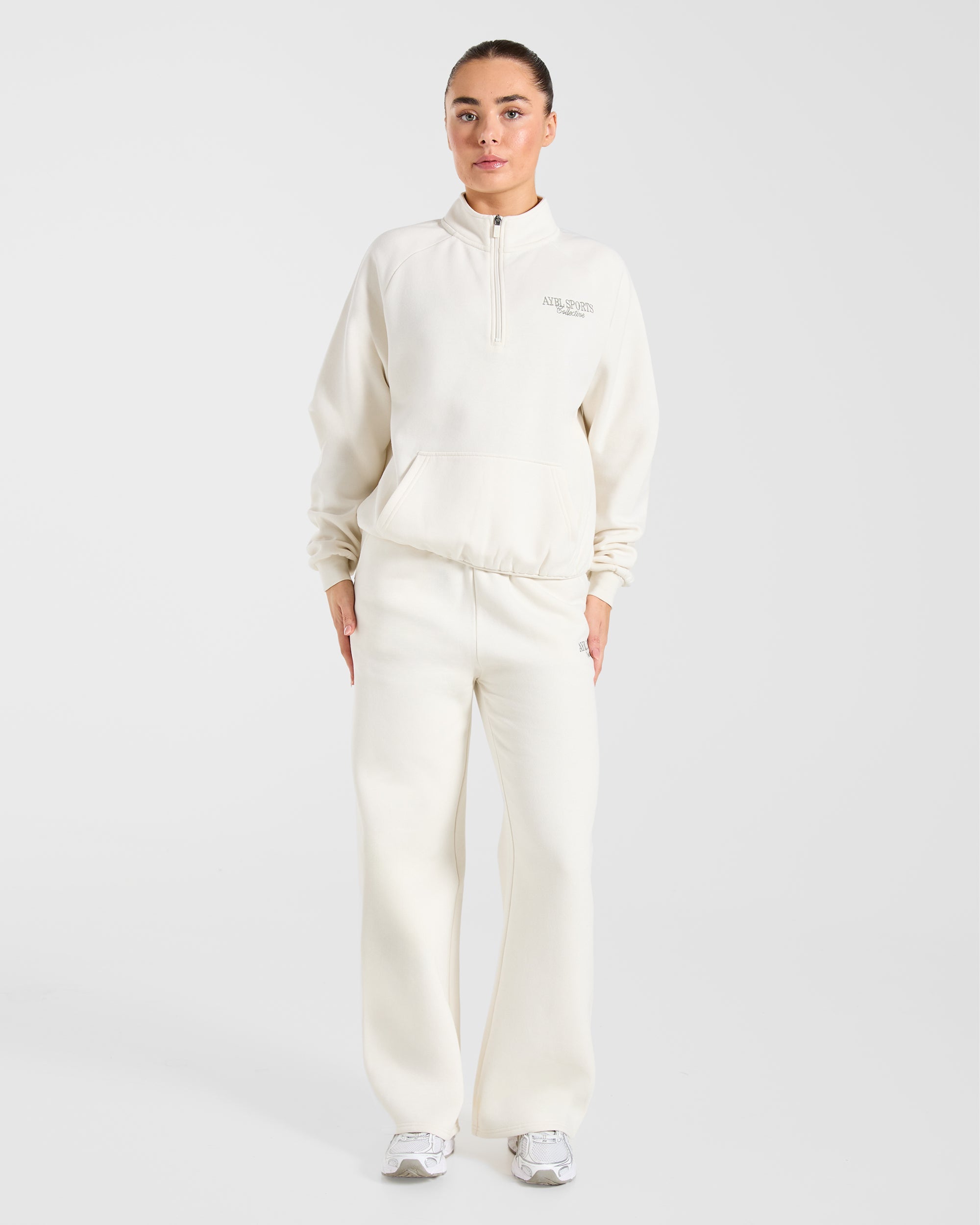 Sports Collective Oversized Straight Leg Joggers - Off White/Green
