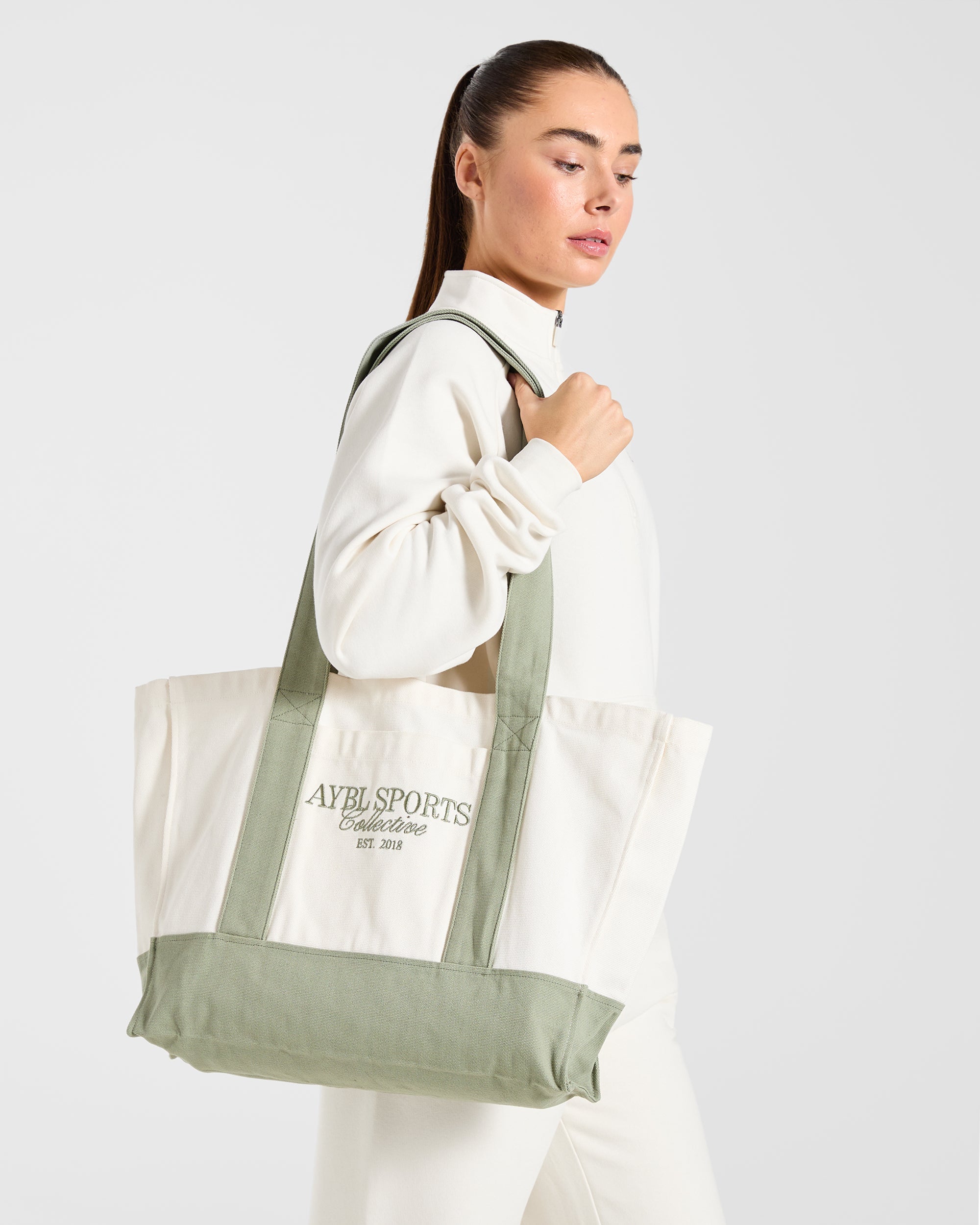 Sports Collective Tote Bag - Off White/Green
