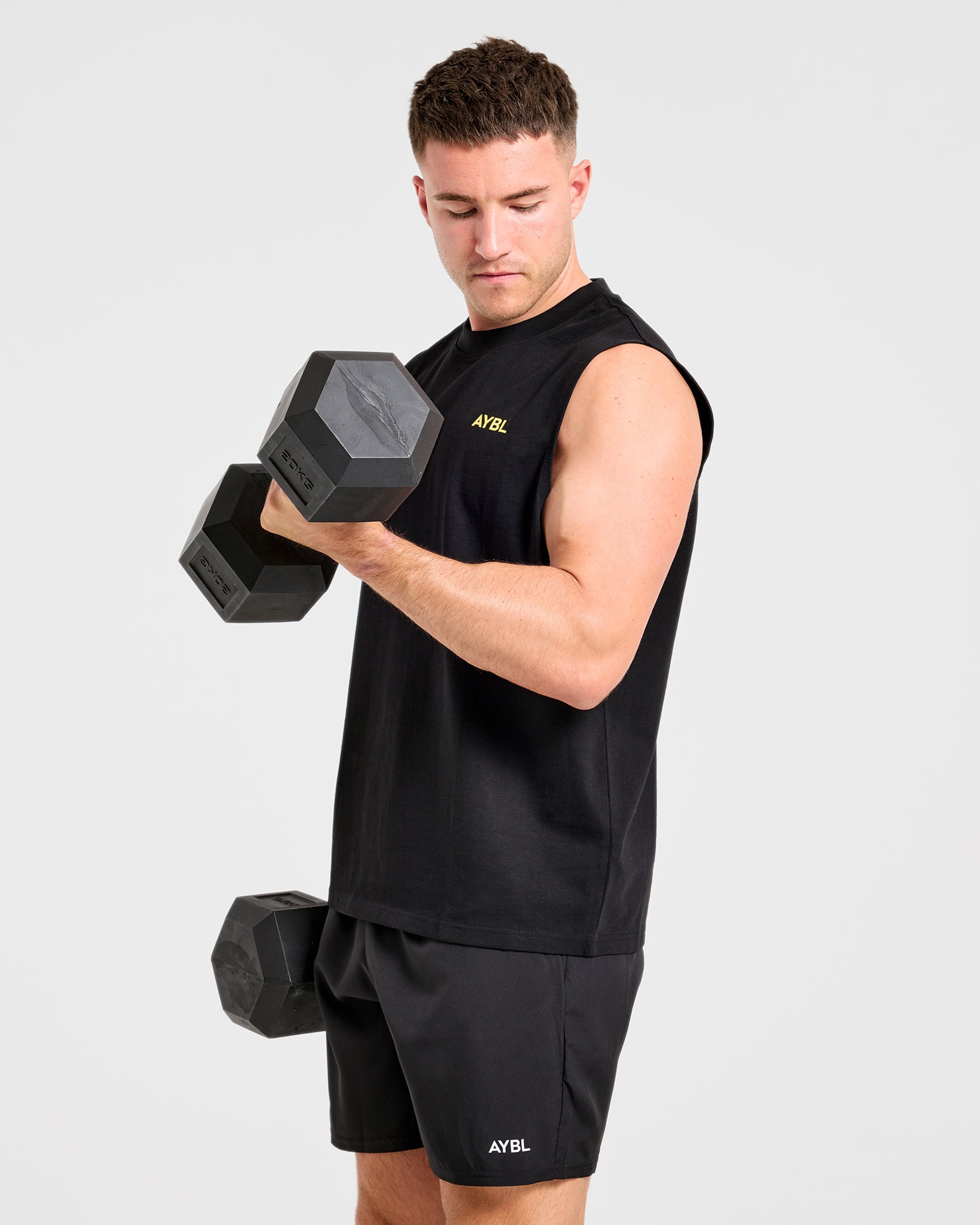 Essential Oversized Graphic Tank - Black/Yellow