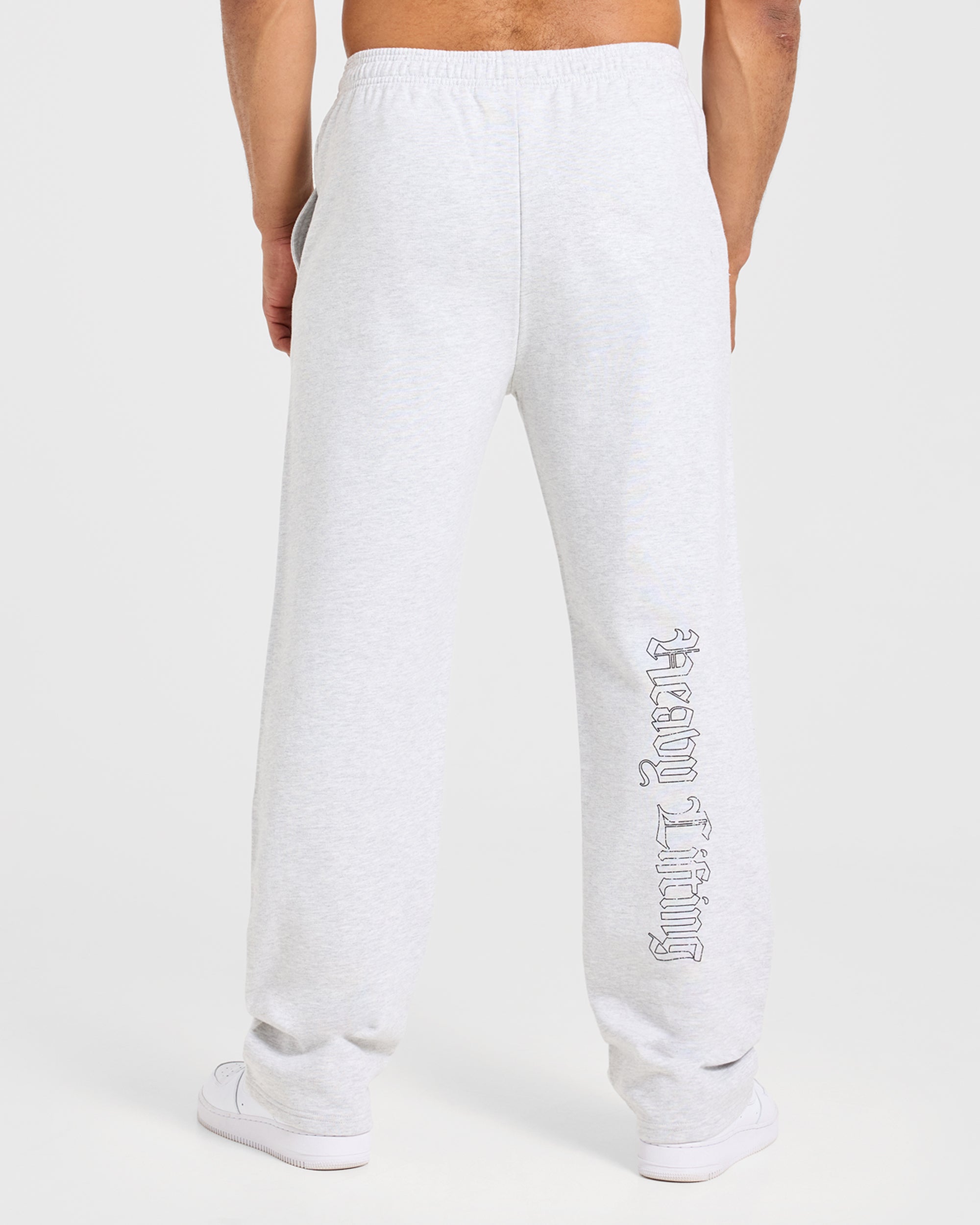 Heavy Lifting Gothic Oversized Straight Leg Joggers - Grey Marl