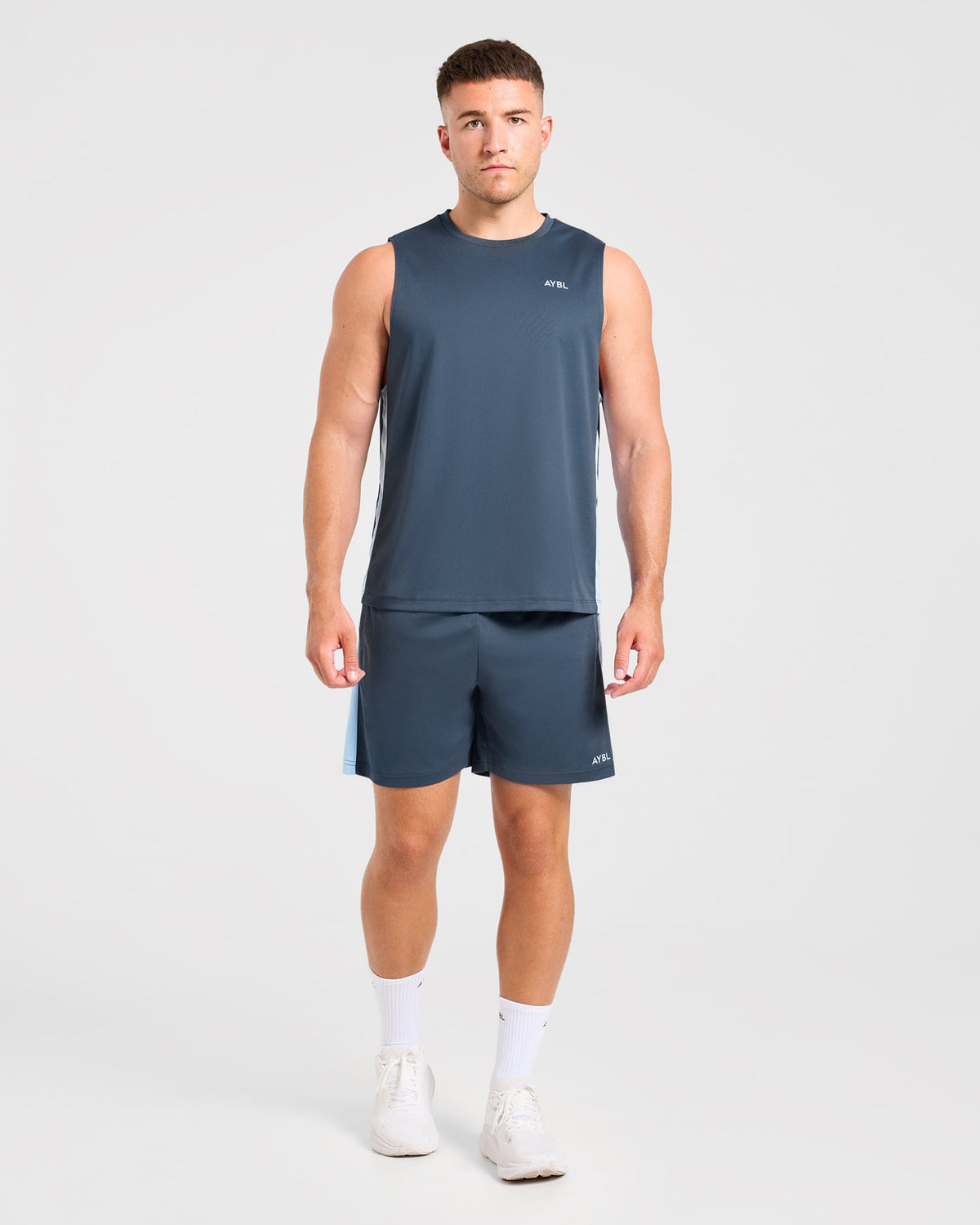Active Vest - Muted Navy/Light Blue