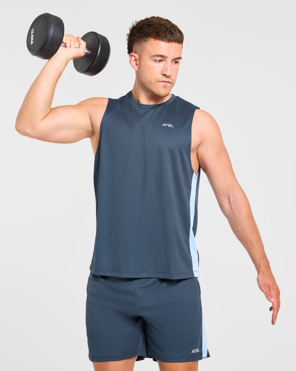 Active Vest - Muted Navy/Light Blue