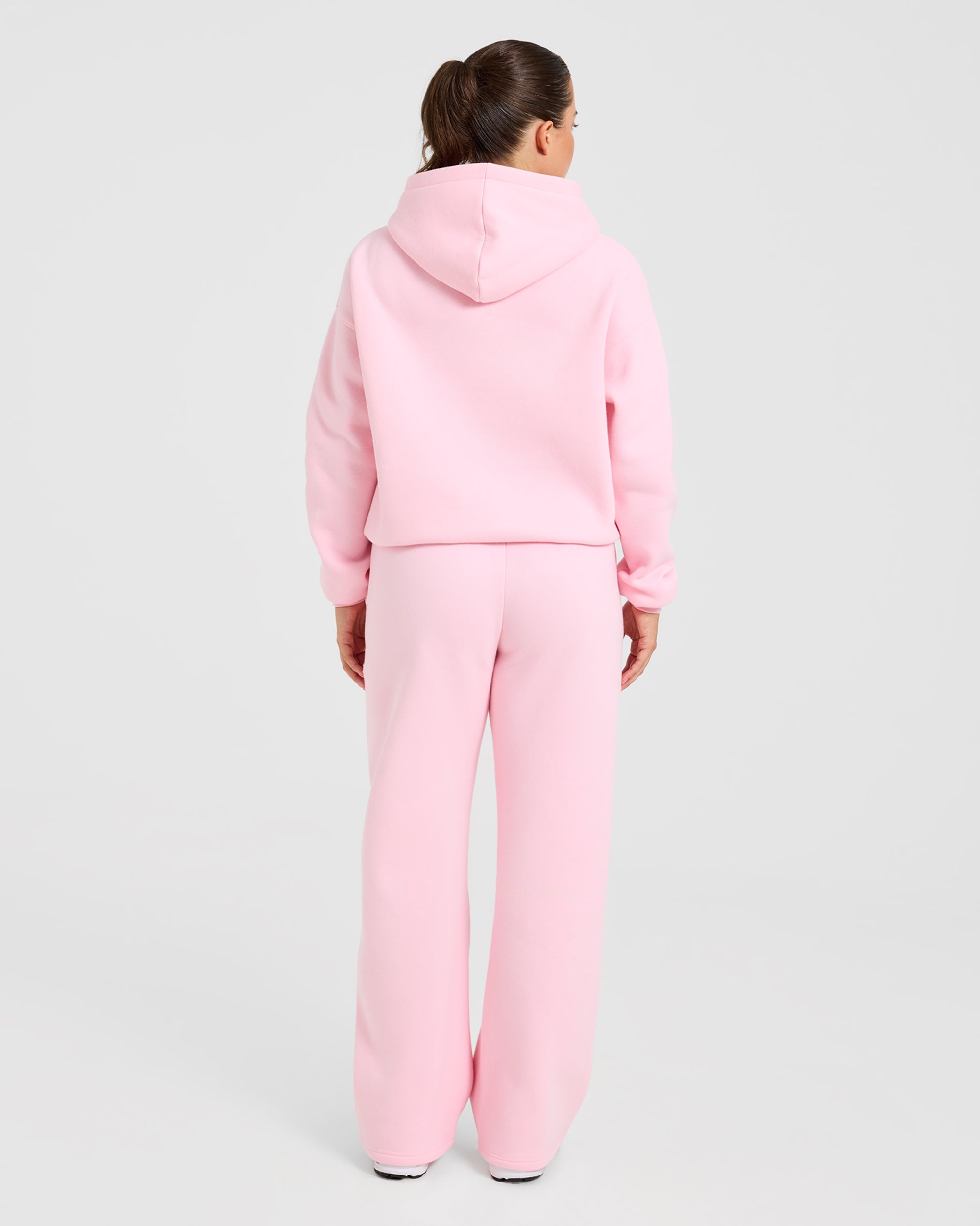 Varsity Applique Oversized Hoodie - Baby Pink