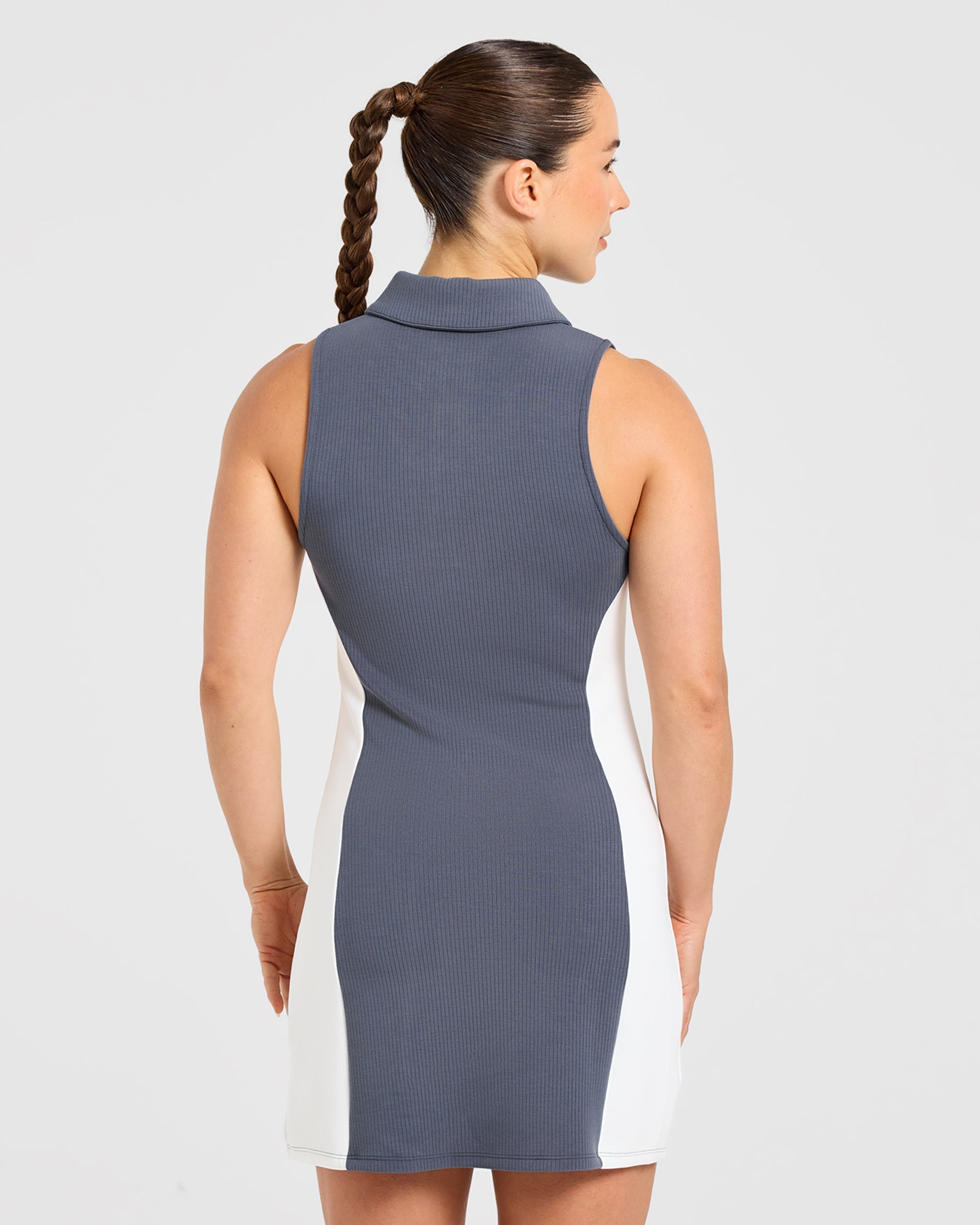 Signature Collar Dress - Steel Blue