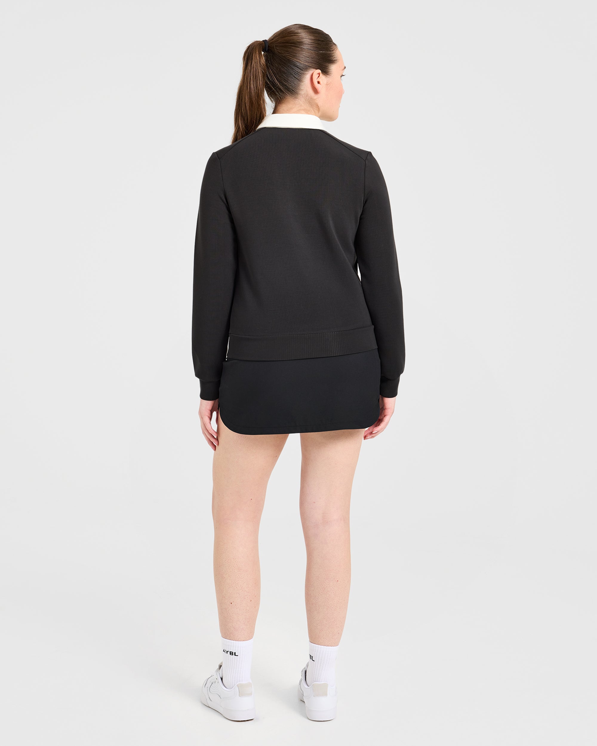 Signature Long Sleeve Polo - Black