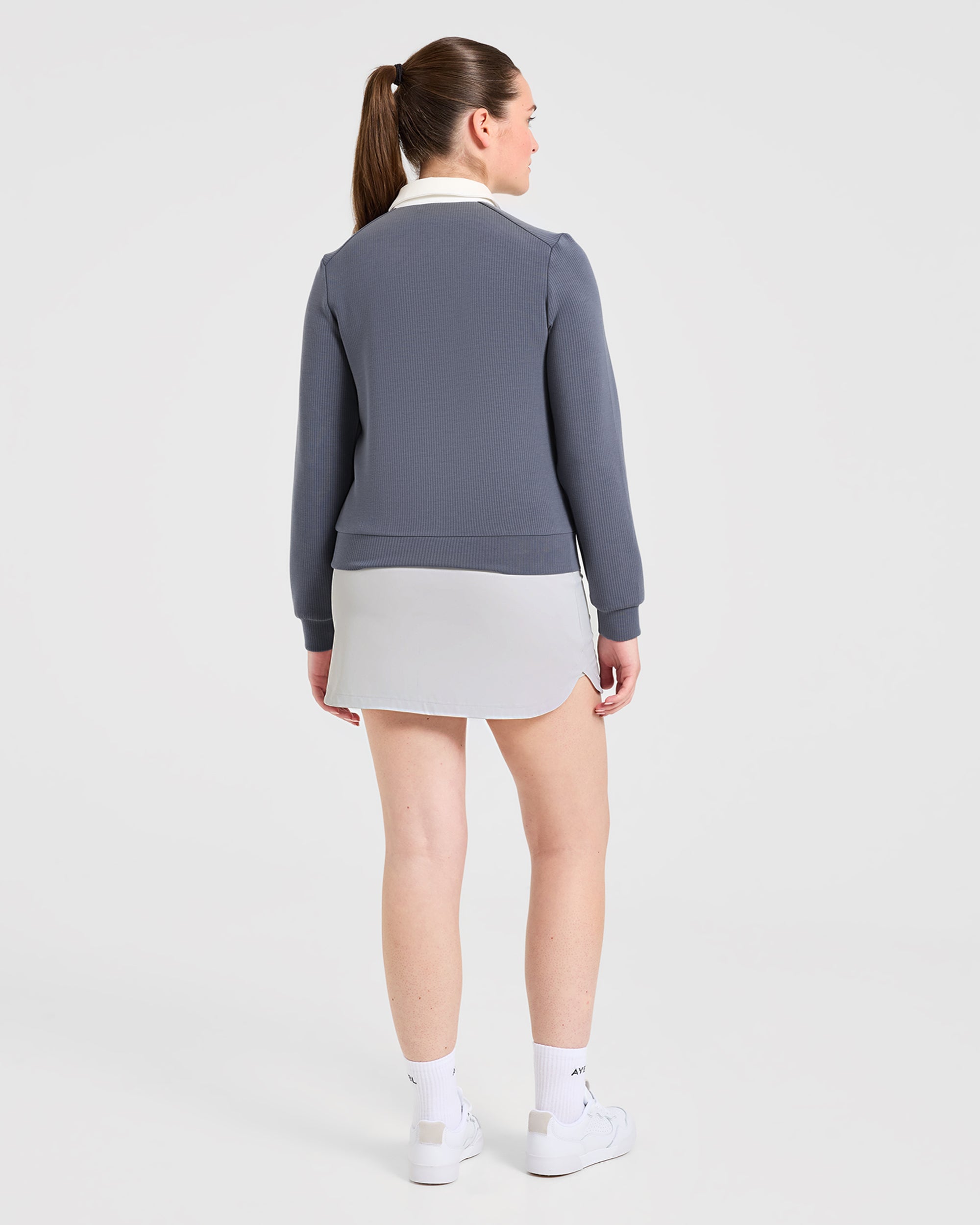 Signature Long Sleeve Polo - Steel Blue