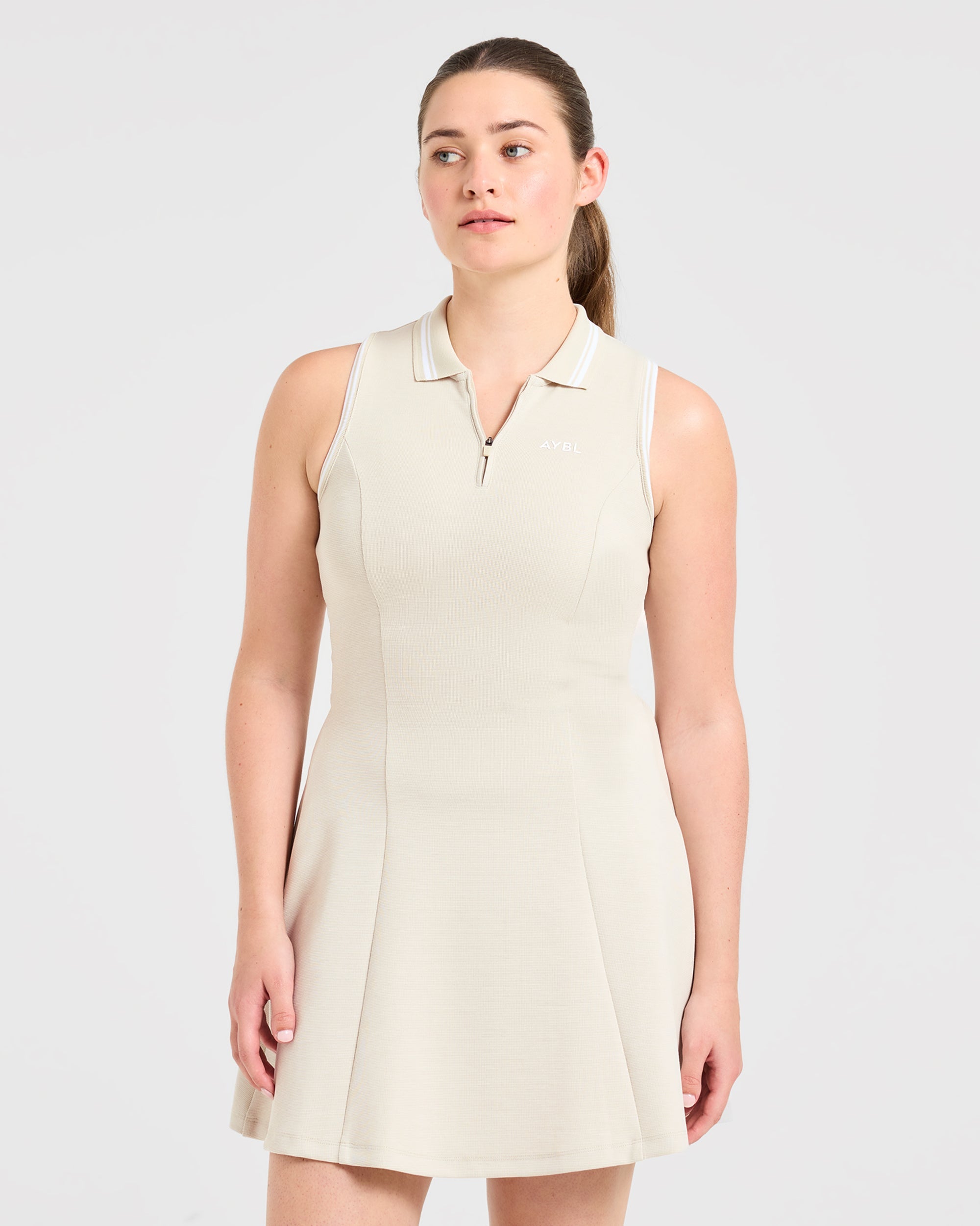 Classic Pleated Dress - Sand