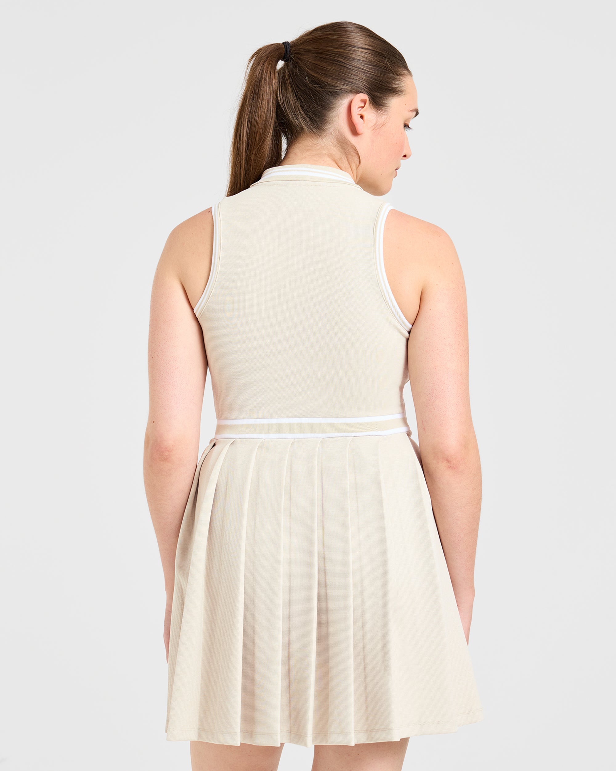 Classic Pleated Dress - Sand