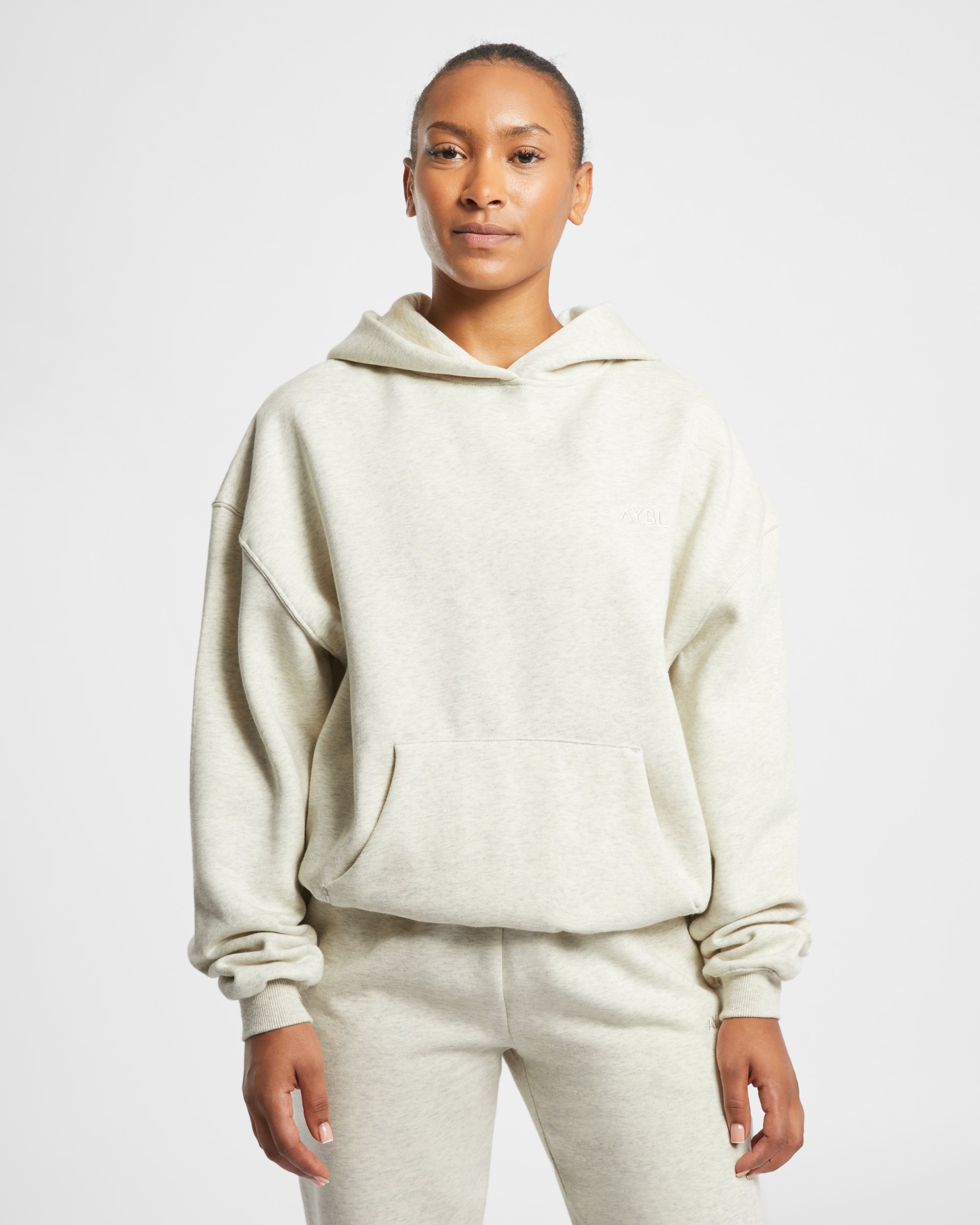 Premium Oversized Hoodie - Beige Marl