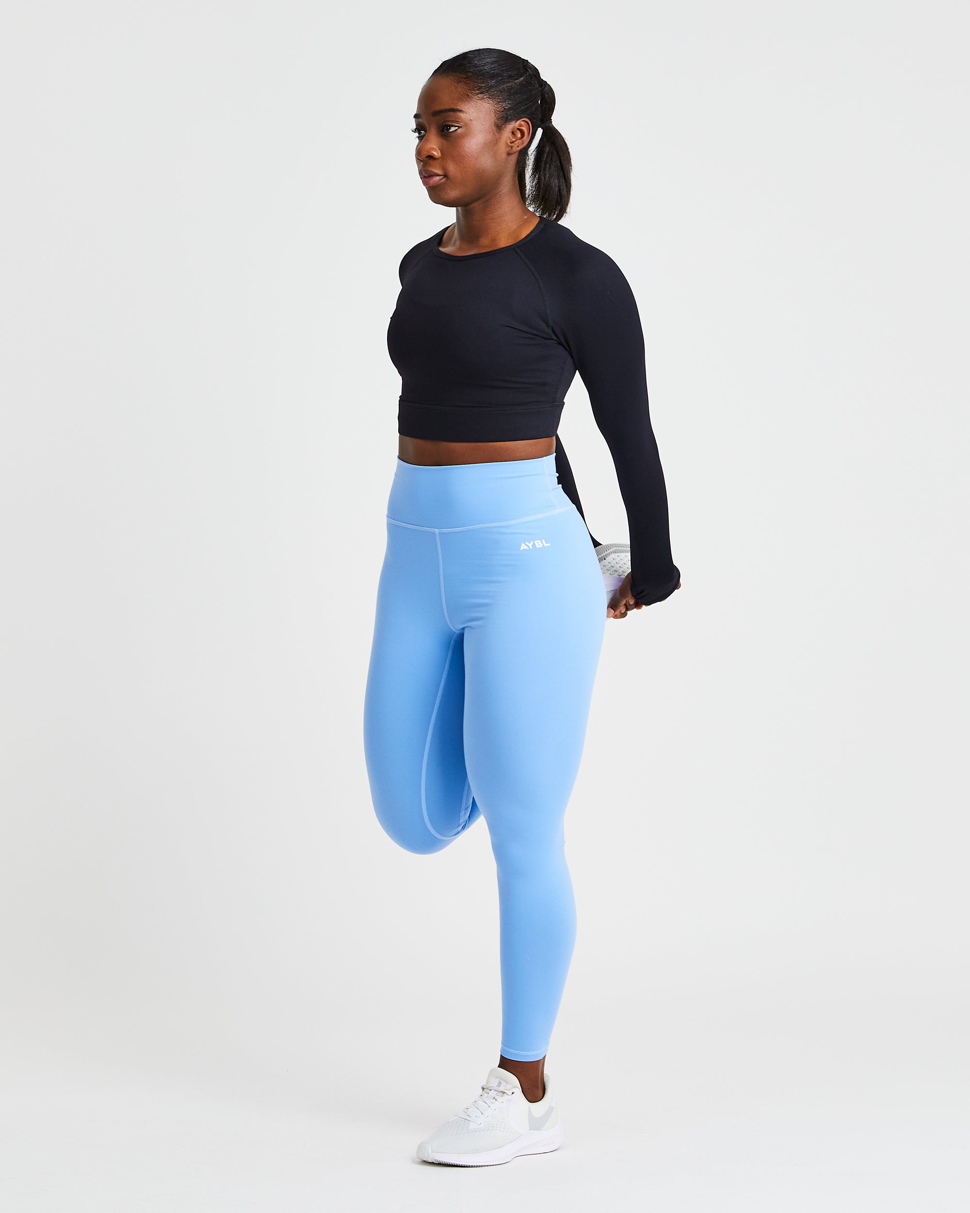 Core Long Sleeve Crop Top - Black